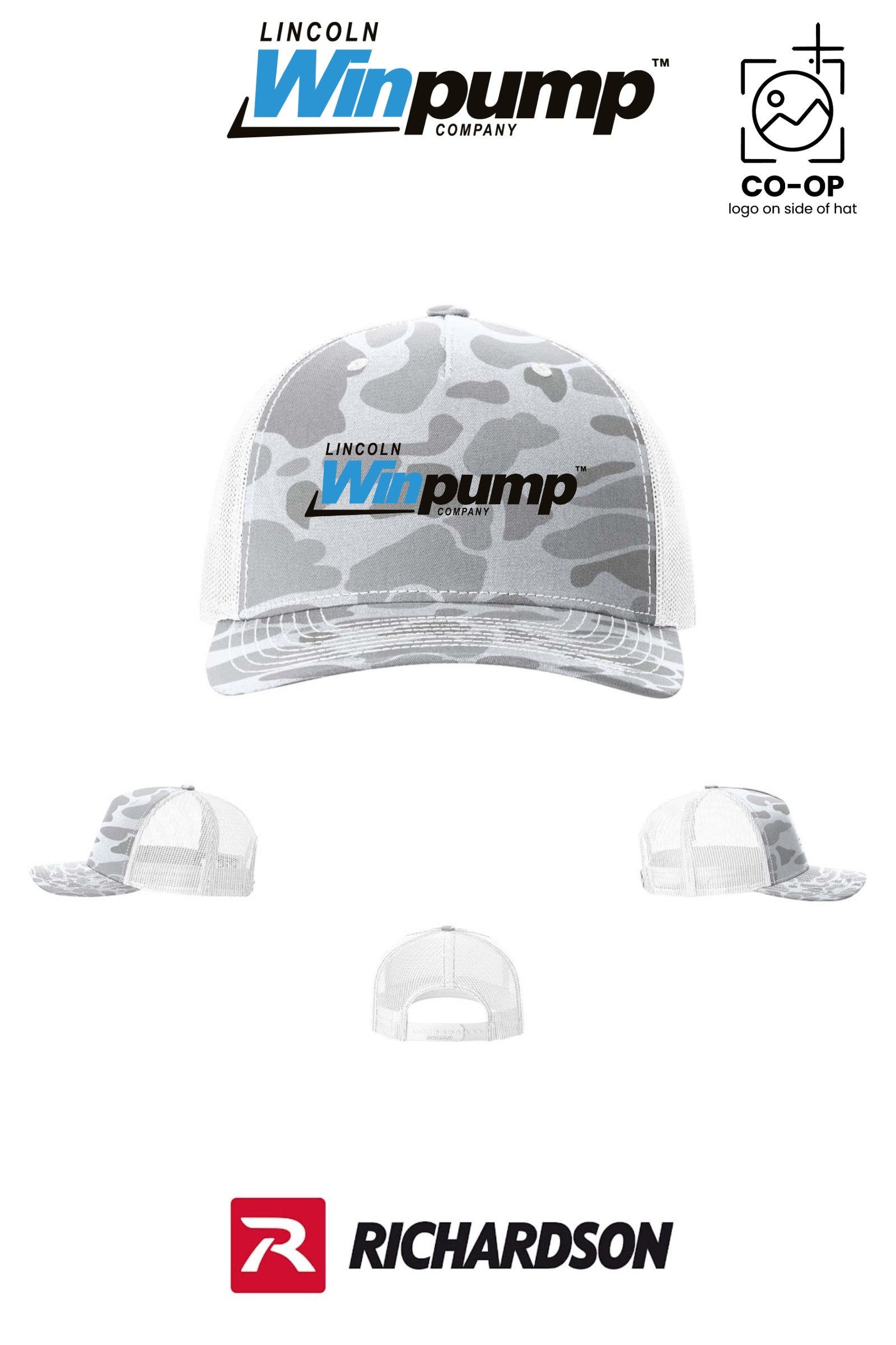 Richardson 112PFP Printed Five-Panel Trucker - Lincoln Winpump