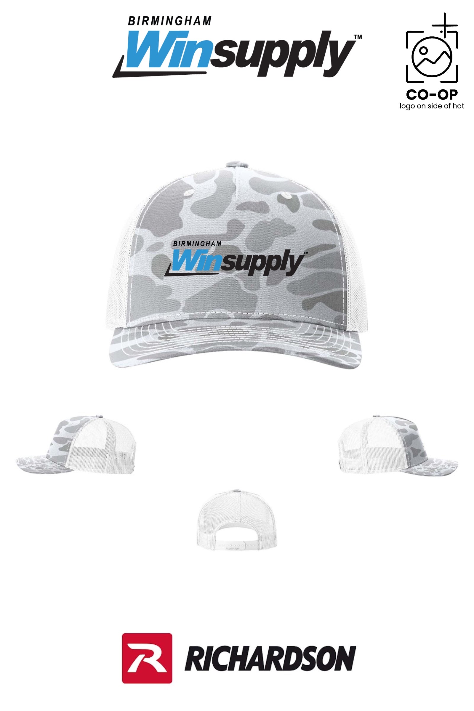Richardson 112PFP Printed Five-Panel Trucker - Birmingham Winsupply