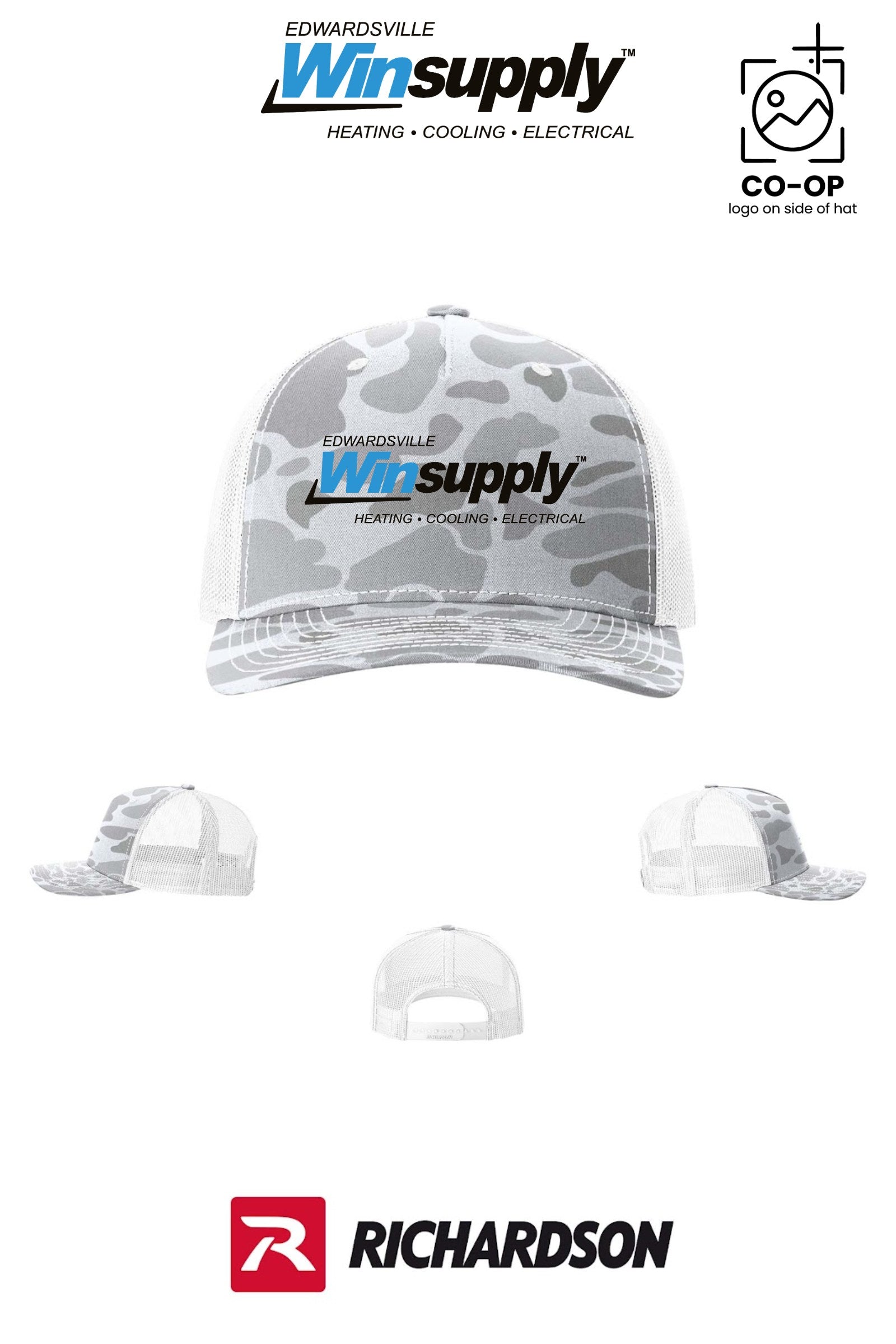 Richardson 112PFP Printed Five-Panel Trucker - Edwardsville Winsupply