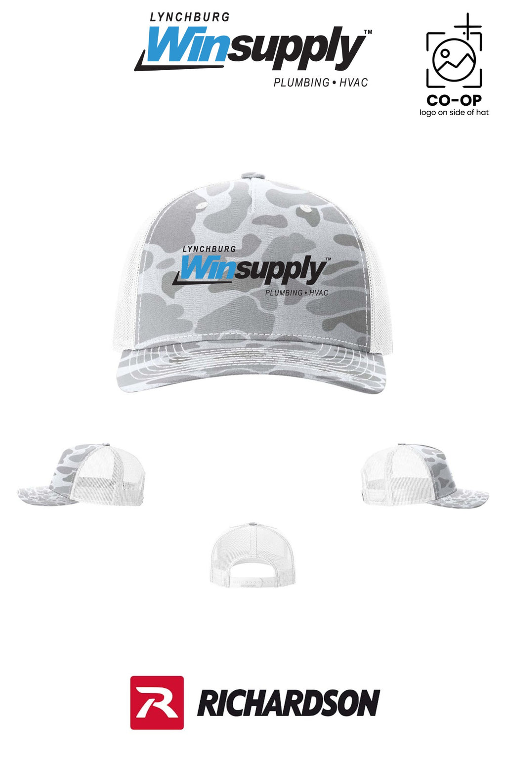 Richardson 112PFP Printed Five-Panel Trucker - Lynchburg Winsupply