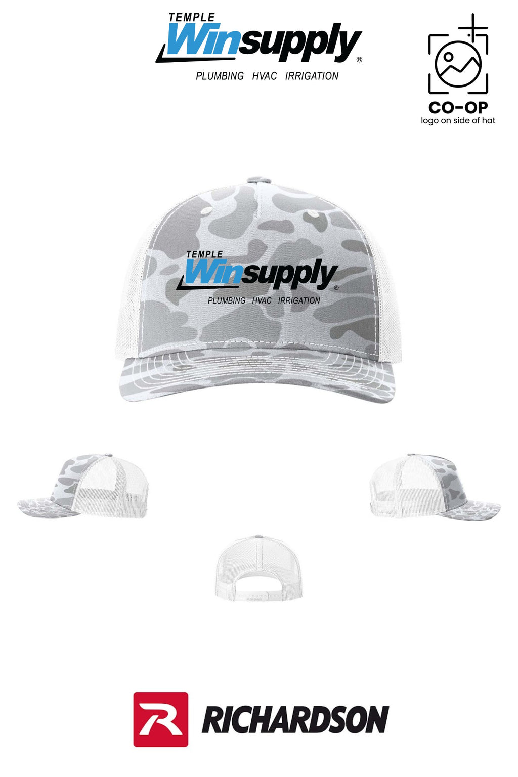 Richardson 112PFP Printed Five-Panel Trucker - Temple Winsupply