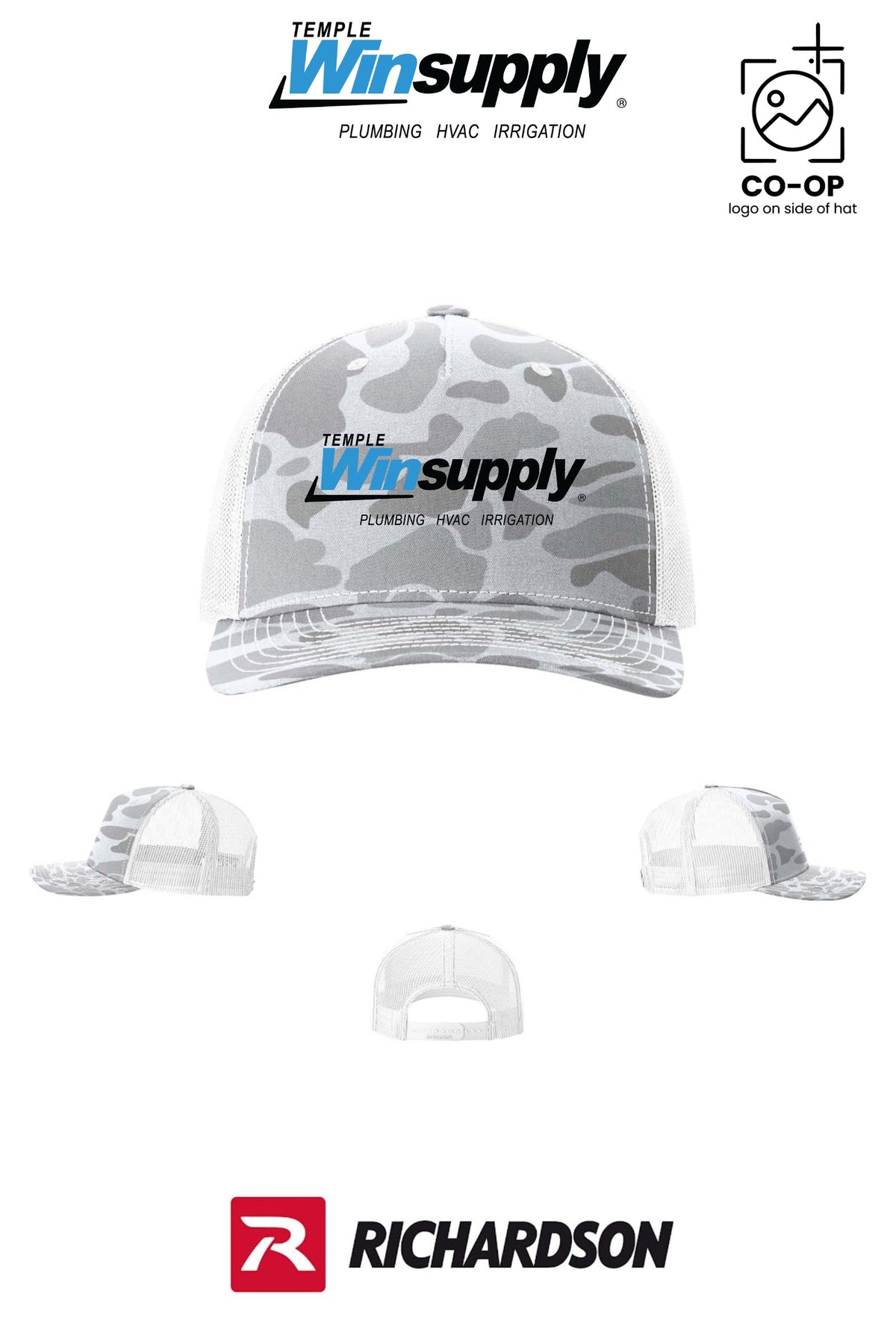 Richardson 112PFP Printed Five-Panel Trucker - Temple Winsupply