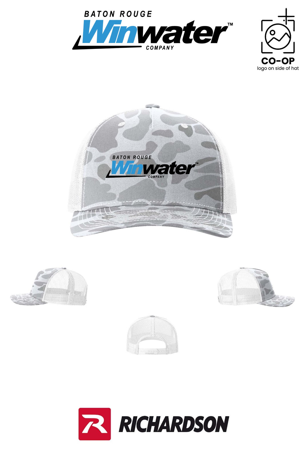 Richardson 112PFP Printed Five-Panel Trucker - Baton Rouge Winwater