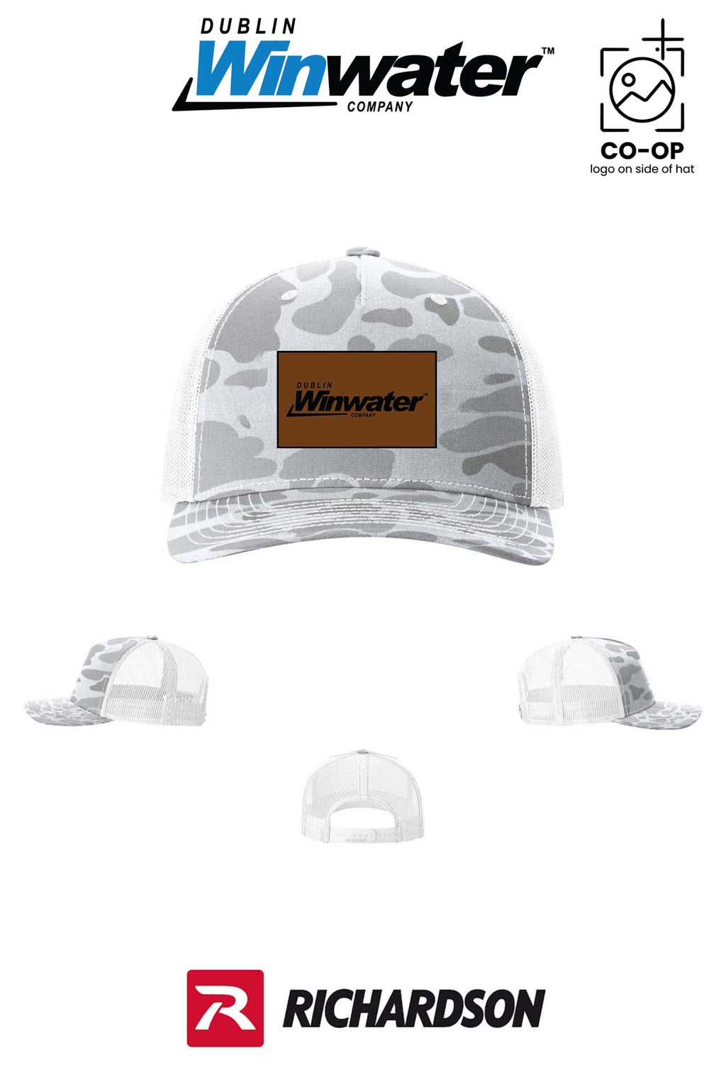Richardson 112PFP Printed Five-Panel Trucker *faux leather patch* - Dublin Winwater