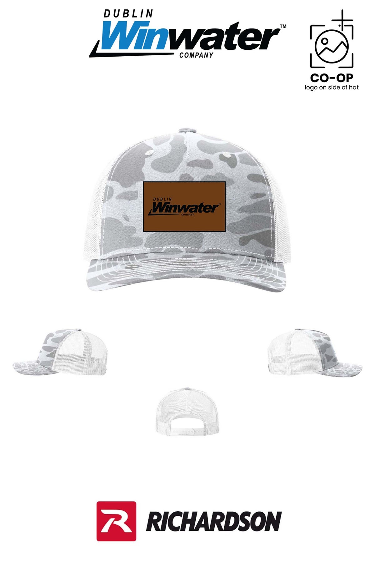 Richardson 112PFP Printed Five-Panel Trucker *faux leather patch* - Dublin Winwater