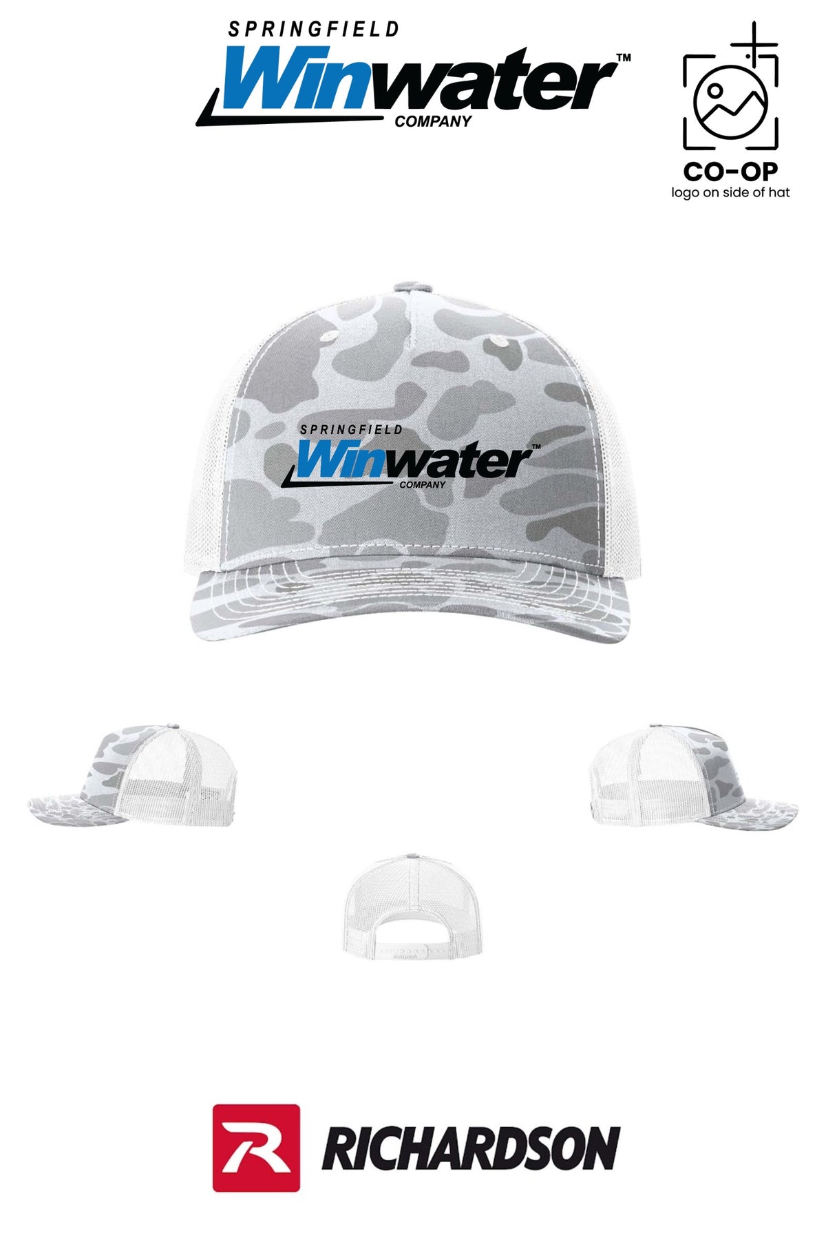 Richardson 112PFP Printed Five-Panel Trucker - Springfield Winwater
