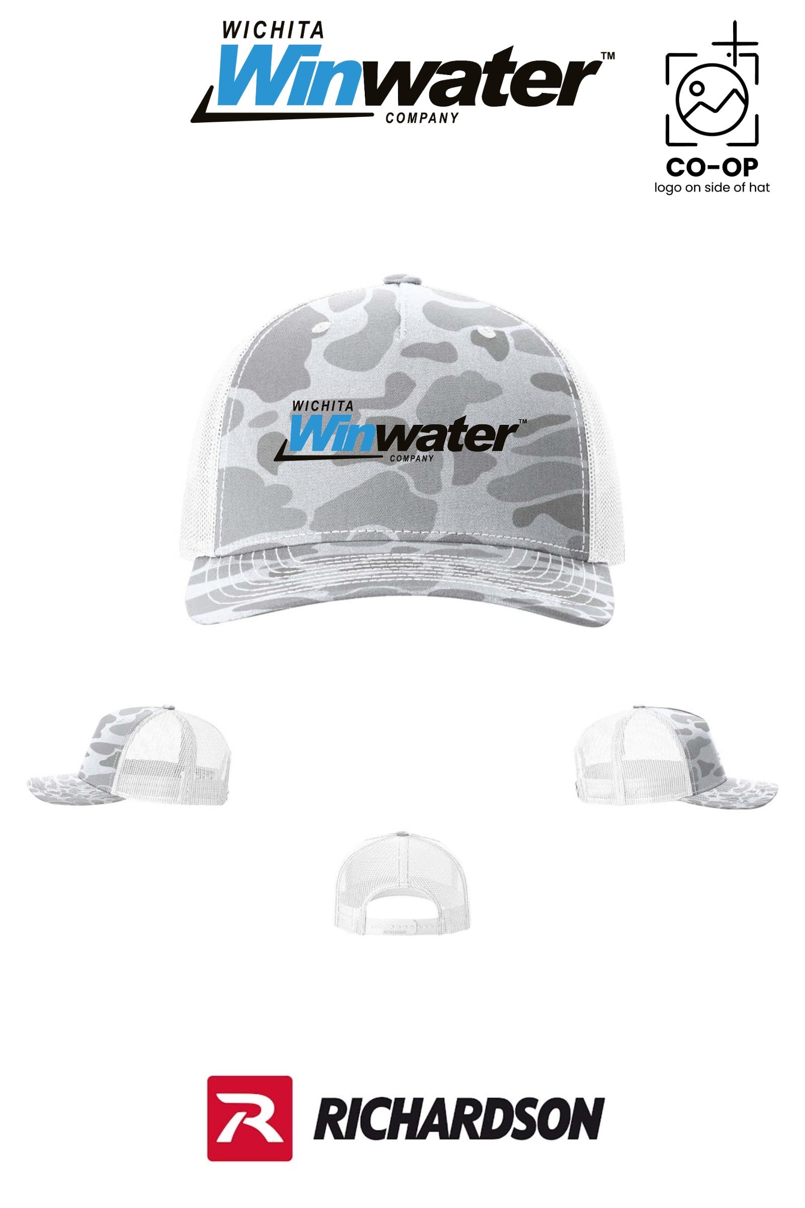 Richardson 112PFP Printed Five-Panel Trucker - Wichita Winwater