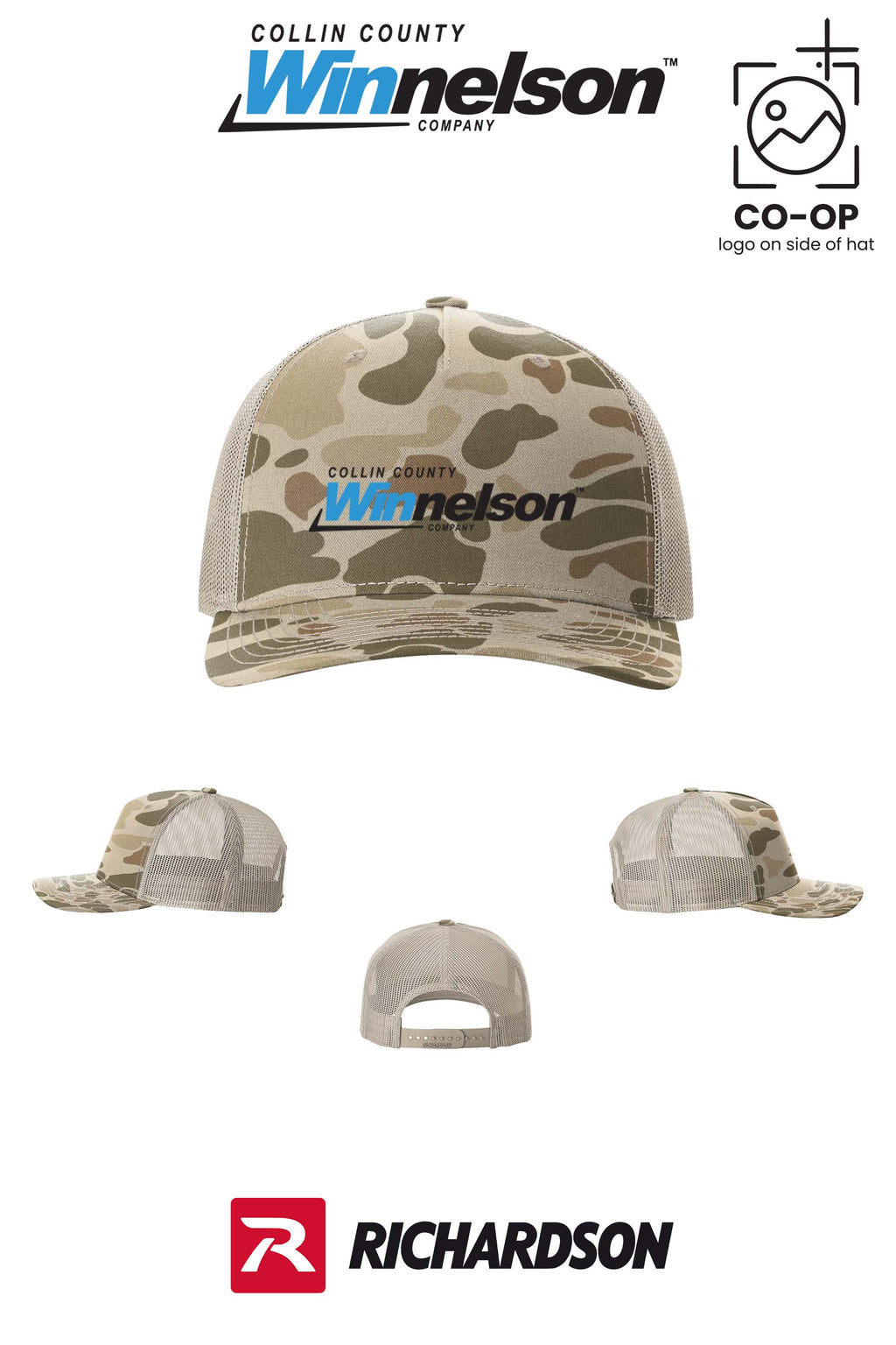 Richardson 112PFP Printed Five-Panel Trucker - Collin County Winnelson