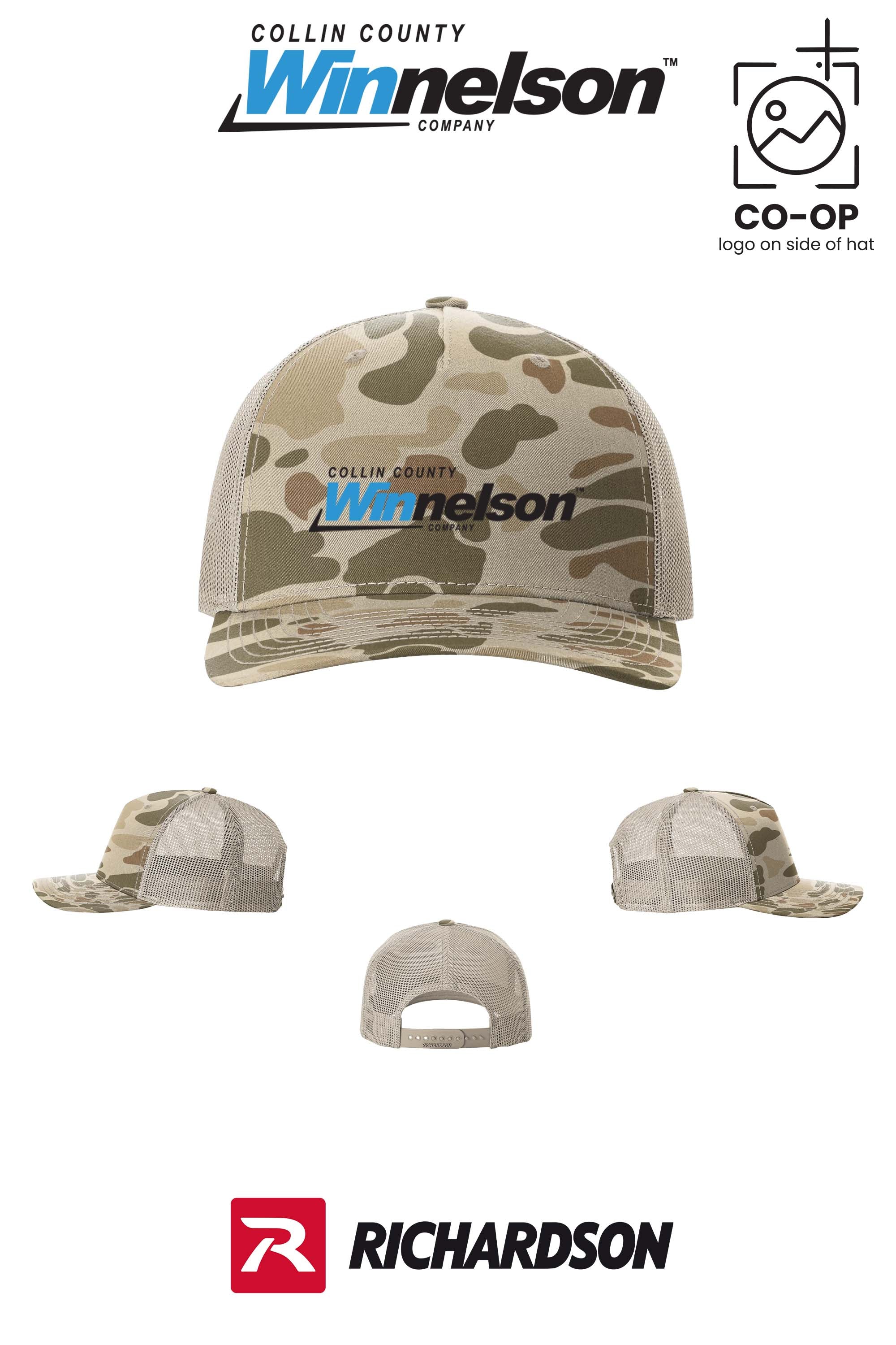 Richardson 112PFP Printed Five-Panel Trucker - Collin County Winnelson