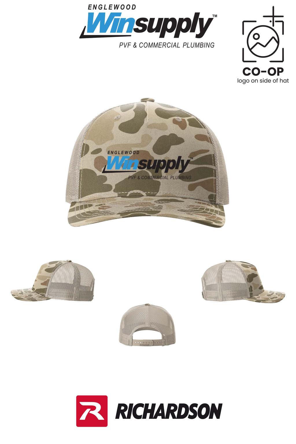 Richardson 112PFP Printed Five-Panel Trucker - Englewood Winsupply