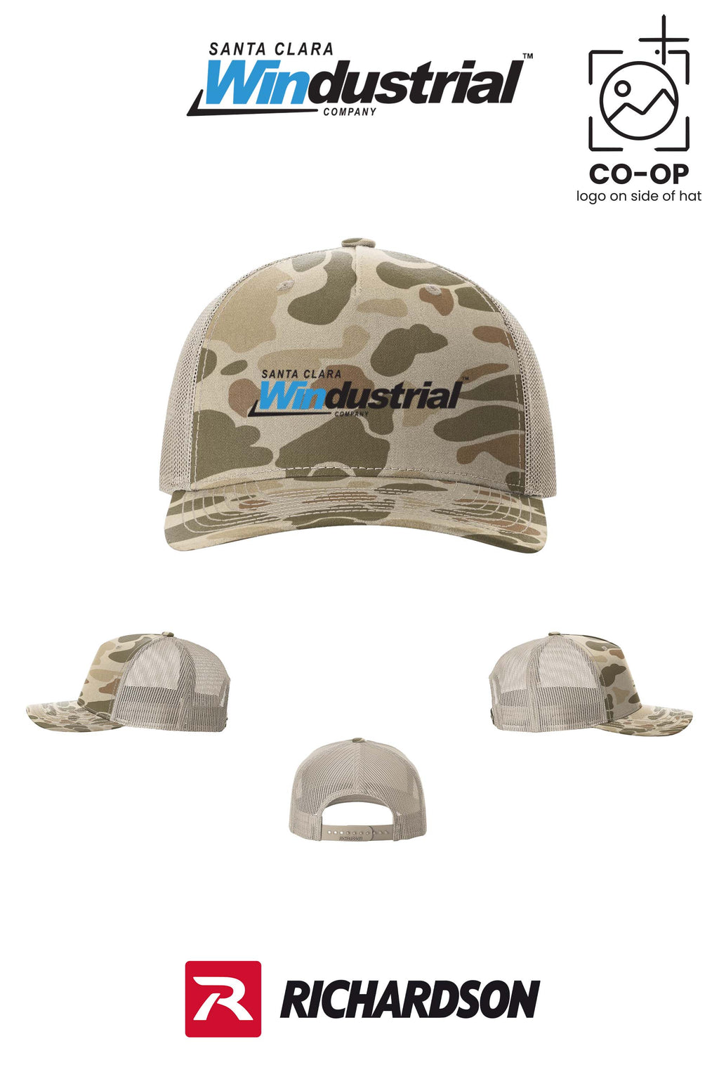 Richardson 112PFP Printed Five-Panel Trucker - Santa Clara Windustrial