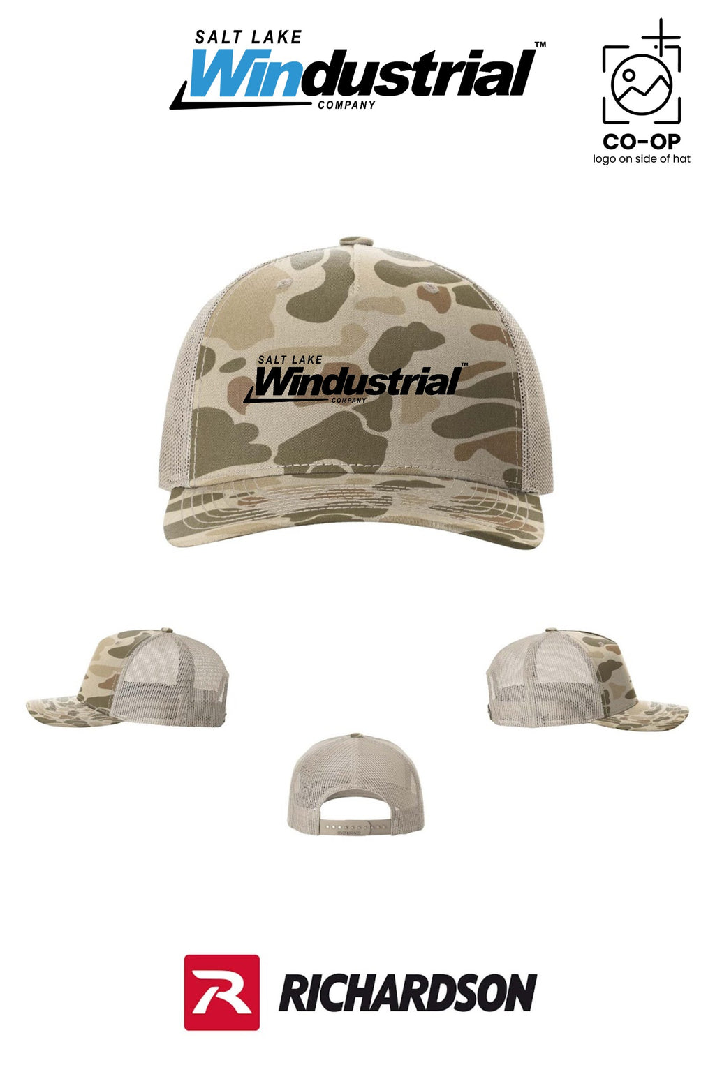 Richardson 112PFP Printed Five-Panel Trucker - Salt Lake Windustrial