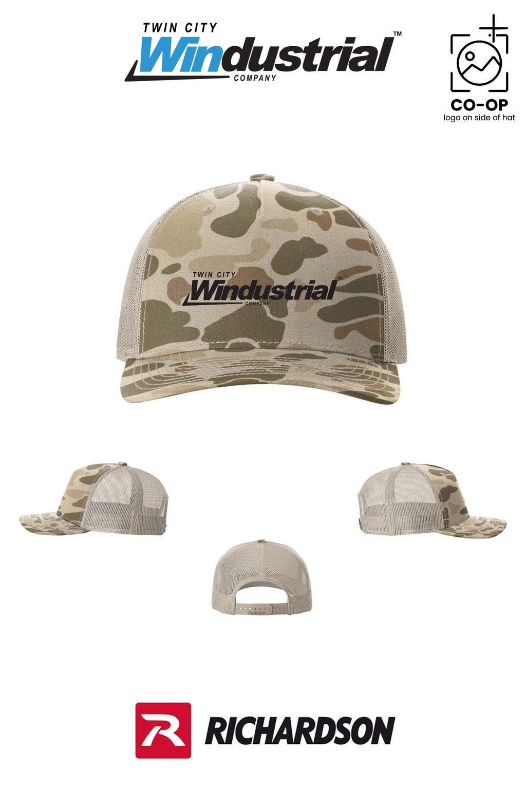 Richardson 112PFP Printed Five-Panel Trucker - Twin City Windustrial