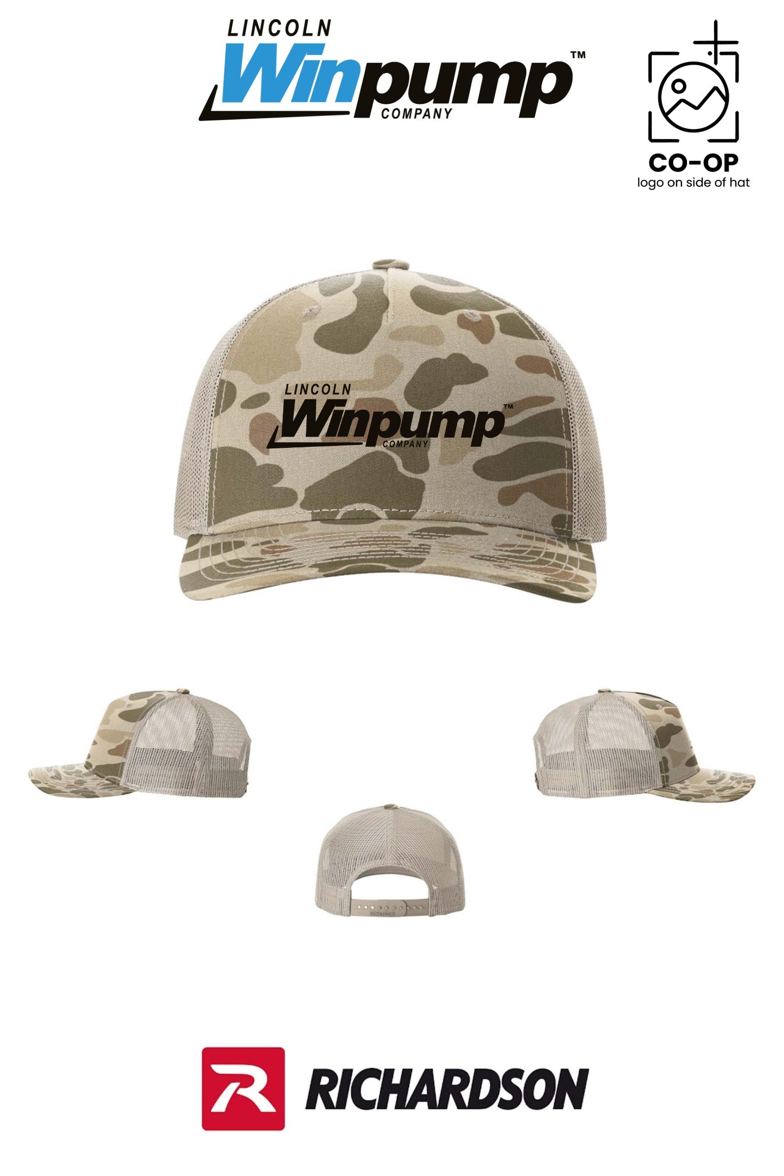 Richardson 112PFP Printed Five-Panel Trucker - Lincoln Winpump