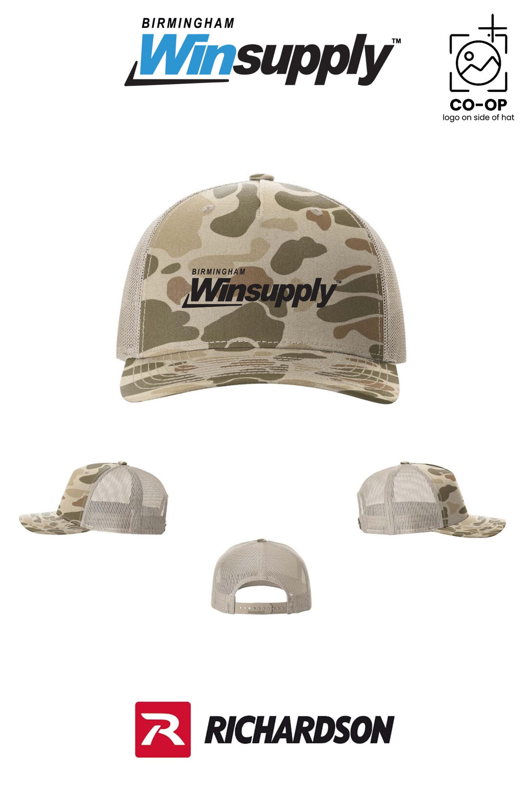 Richardson 112PFP Printed Five-Panel Trucker - Birmingham Winsupply
