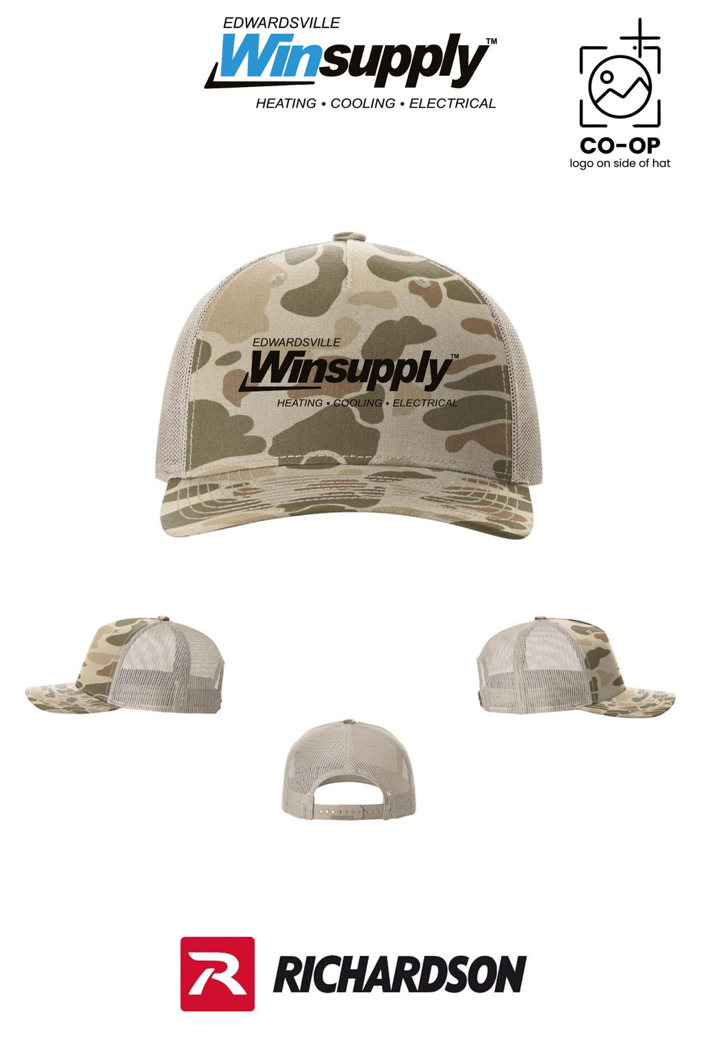 Richardson 112PFP Printed Five-Panel Trucker - Edwardsville Winsupply