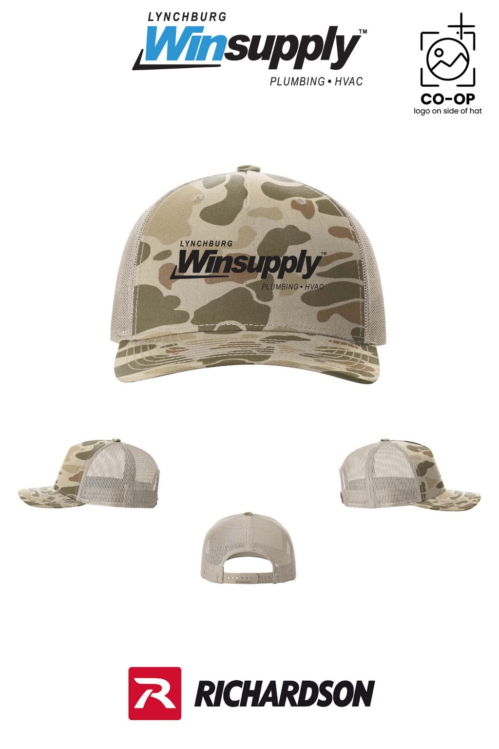 Richardson 112PFP Printed Five-Panel Trucker - Lynchburg Winsupply