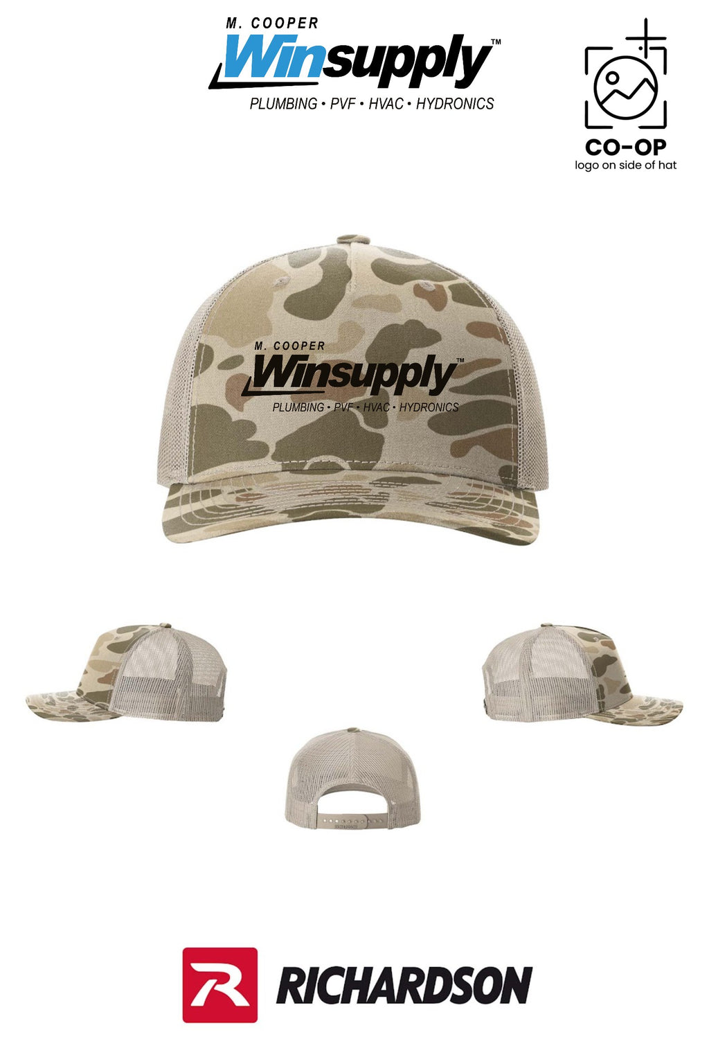 Richardson 112PFP Printed Five-Panel Trucker - M. Cooper Winsupply Co.