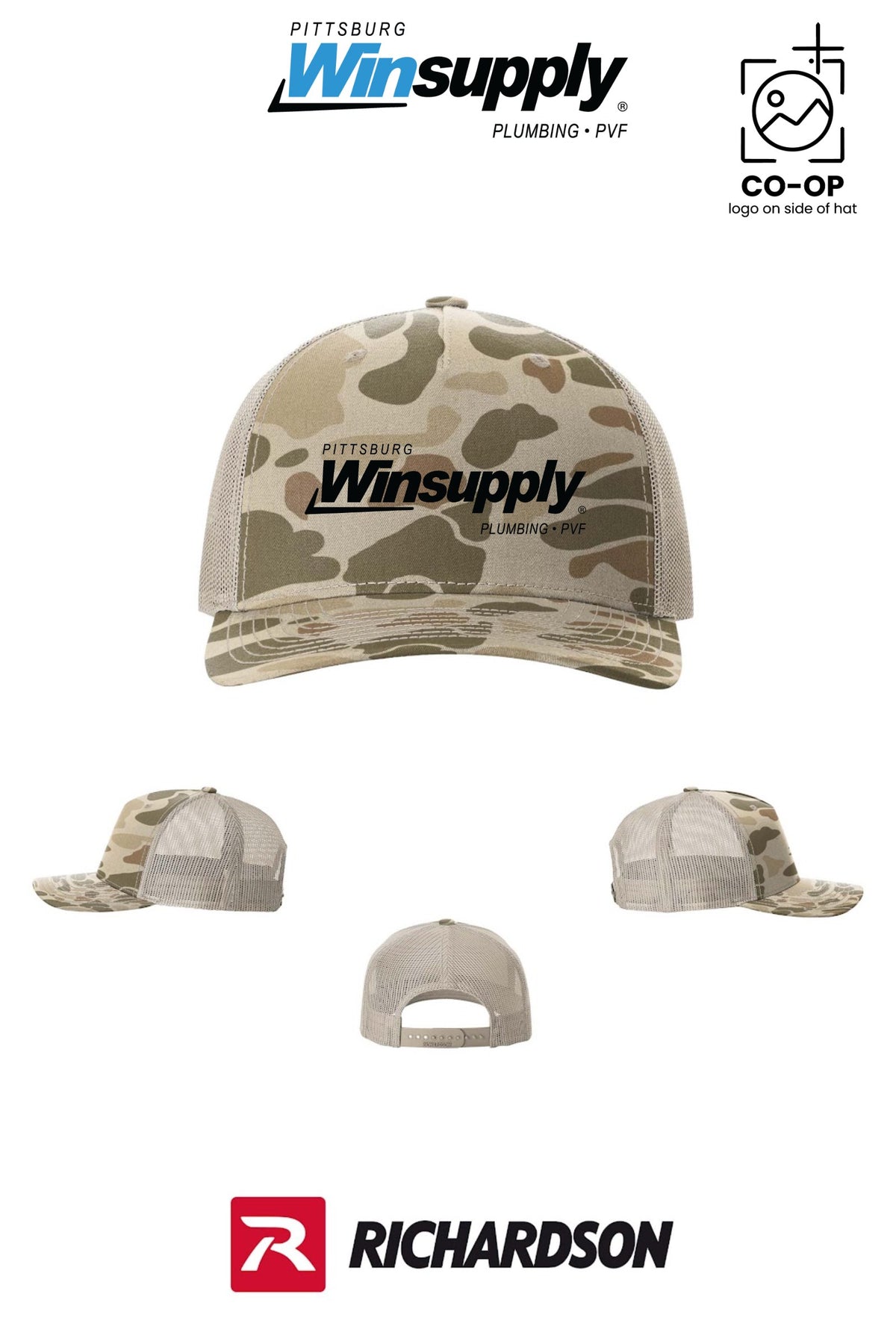 Richardson 112PFP Printed Five-Panel Trucker - Pittsburg Winsupply