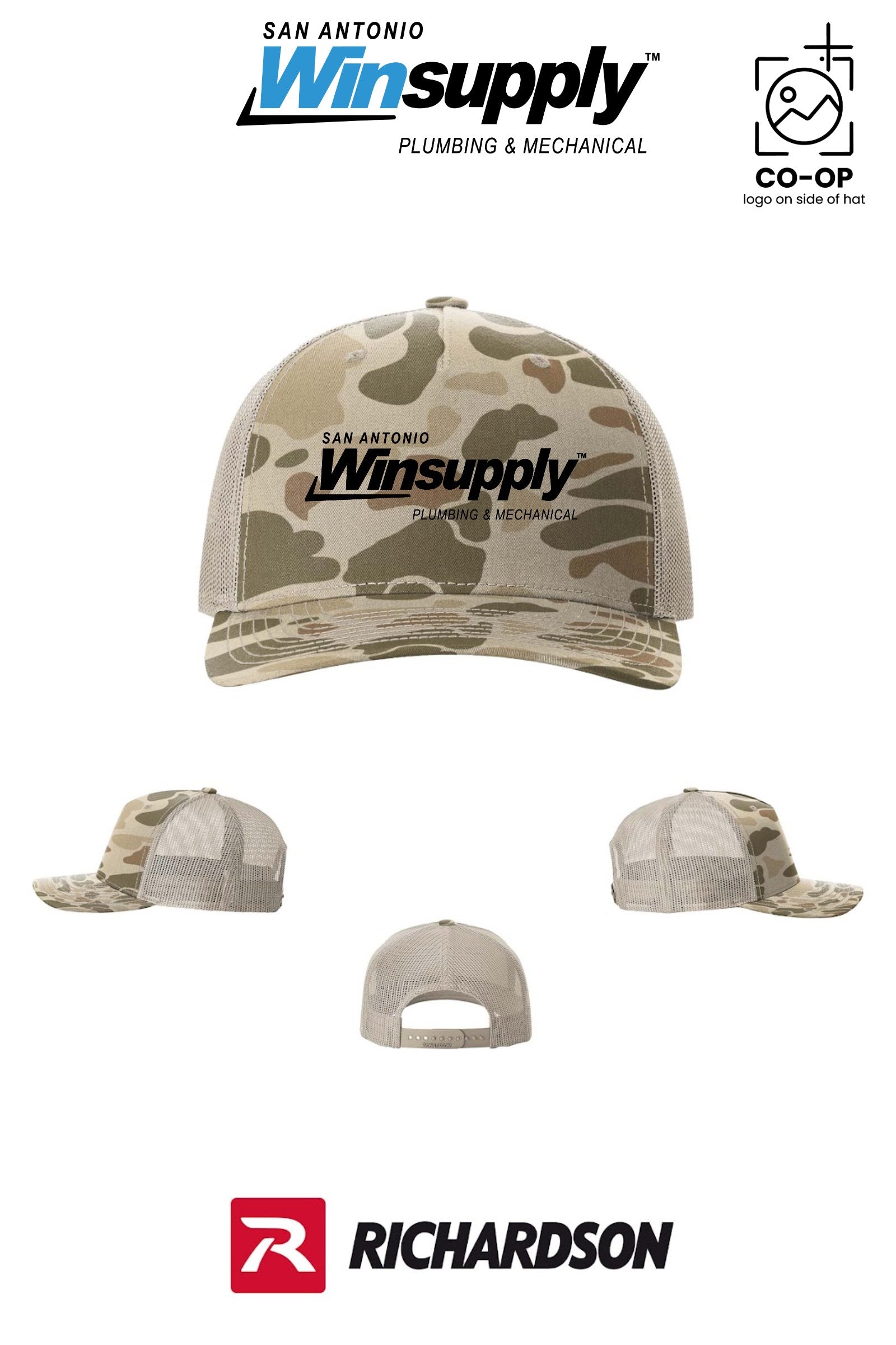 Richardson 112PFP Printed Five-Panel Trucker - San Antonio Winsupply