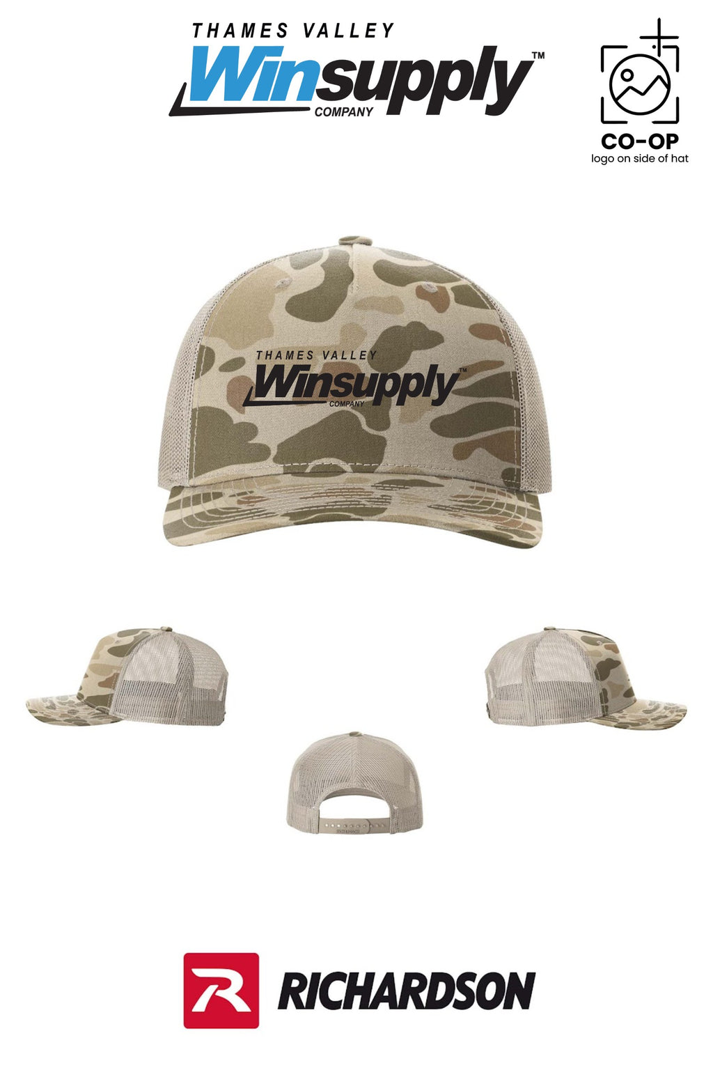 Richardson 112PFP Printed Five-Panel Trucker - Thames Valley Winsupply