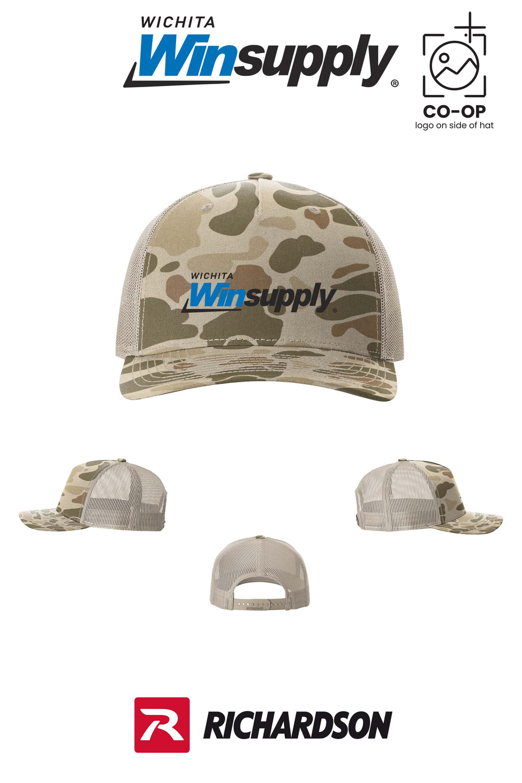 Richardson 112PFP Printed Five-Panel Trucker - Wichita Winsupply