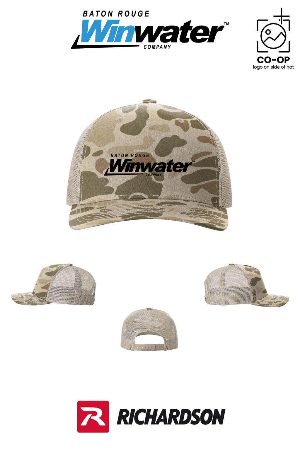 Richardson 112PFP Printed Five-Panel Trucker - Baton Rouge Winwater