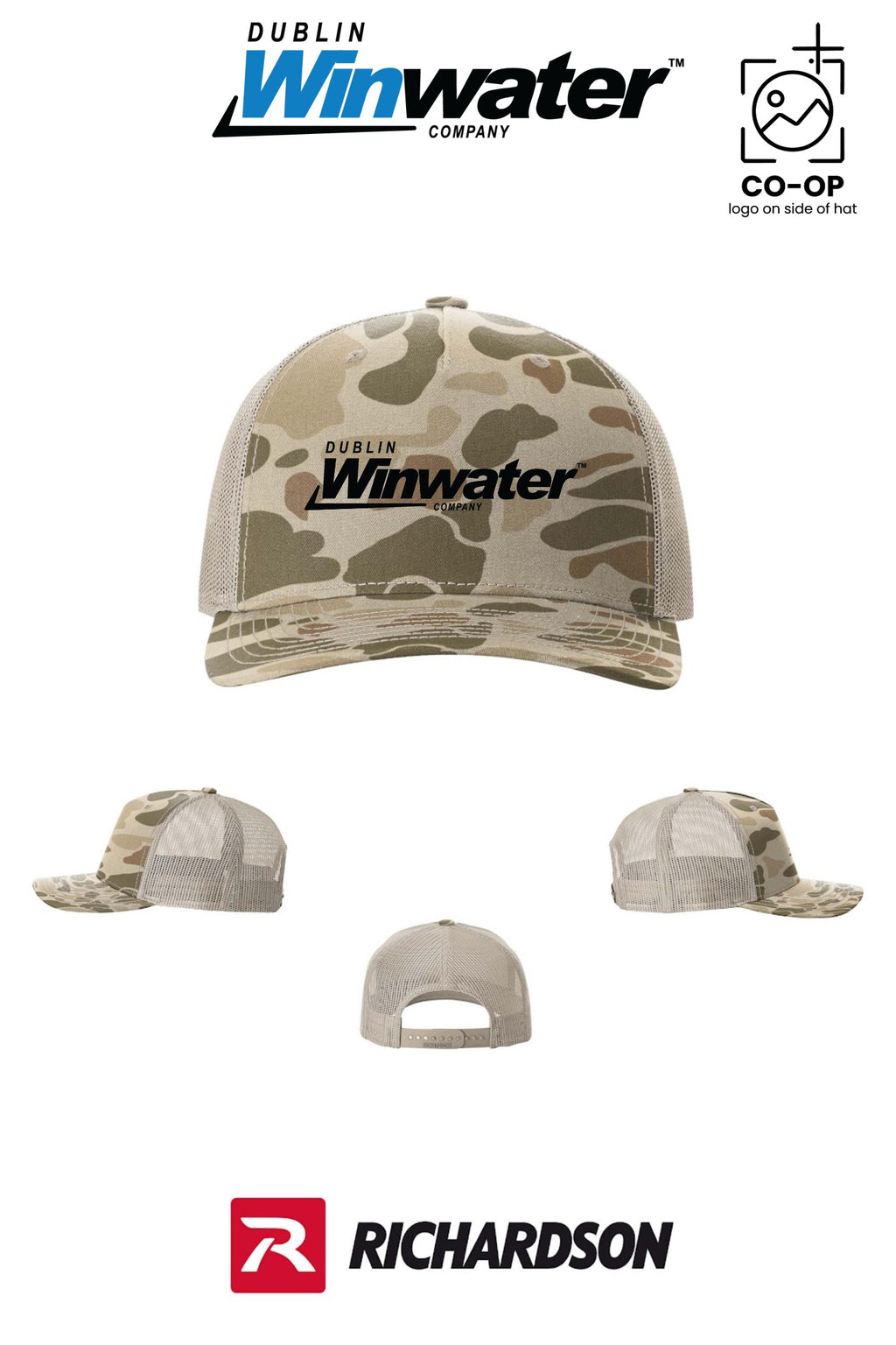 Richardson 112PFP Printed Five-Panel Trucker - Dublin Winwater