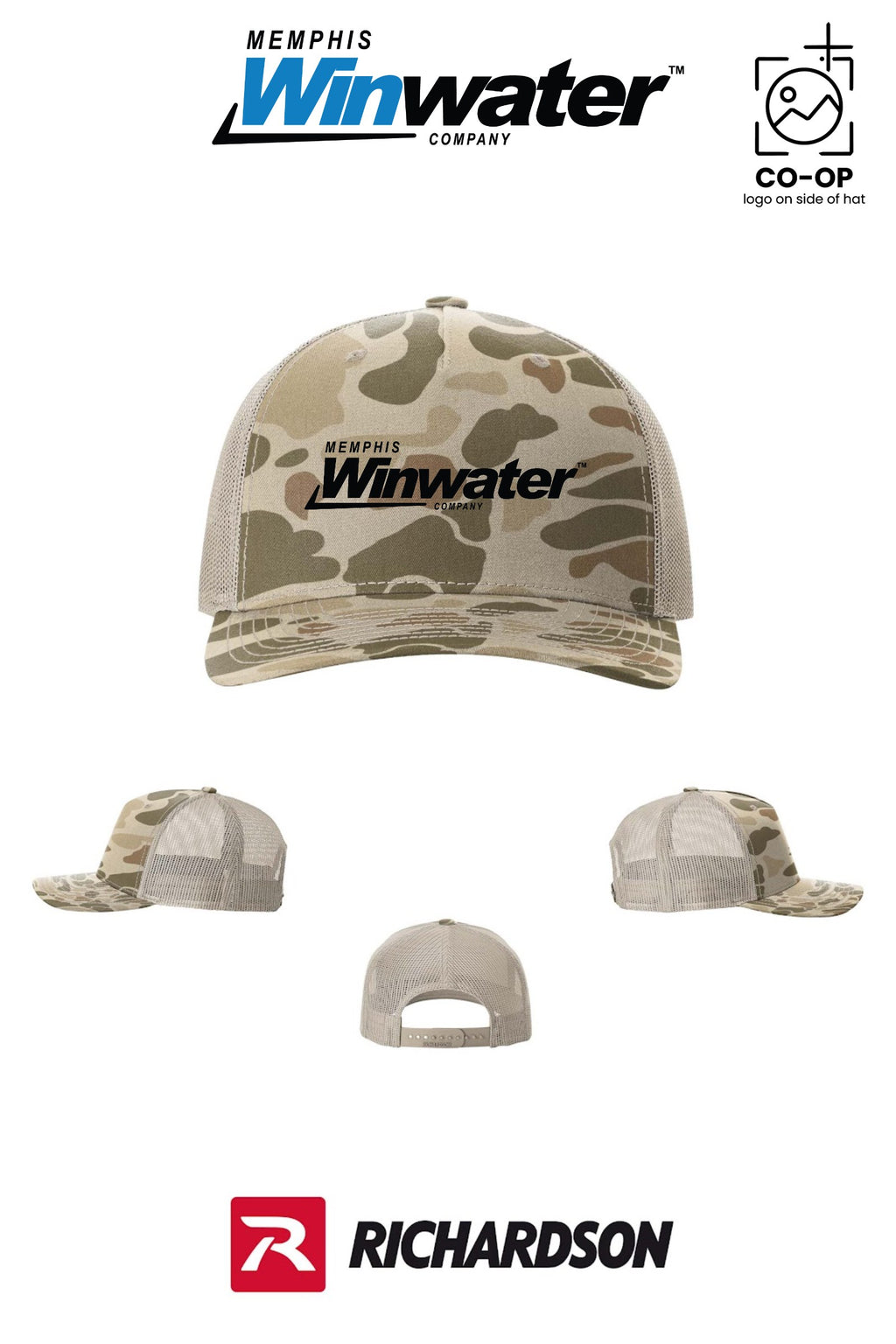 Richardson 112PFP Printed Five-Panel Trucker - Memphis Winwater