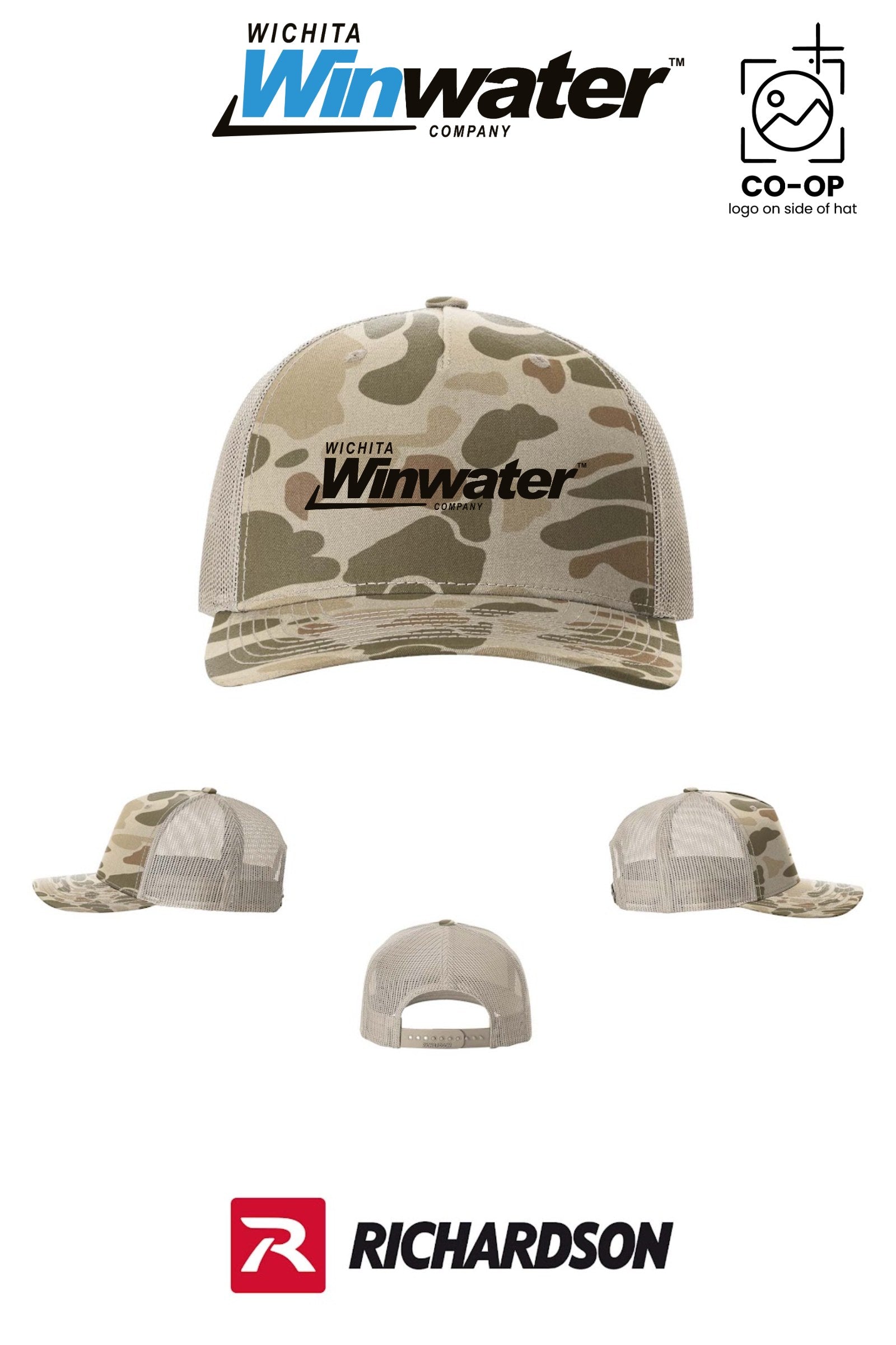Richardson 112PFP Printed Five-Panel Trucker - Wichita Winwater