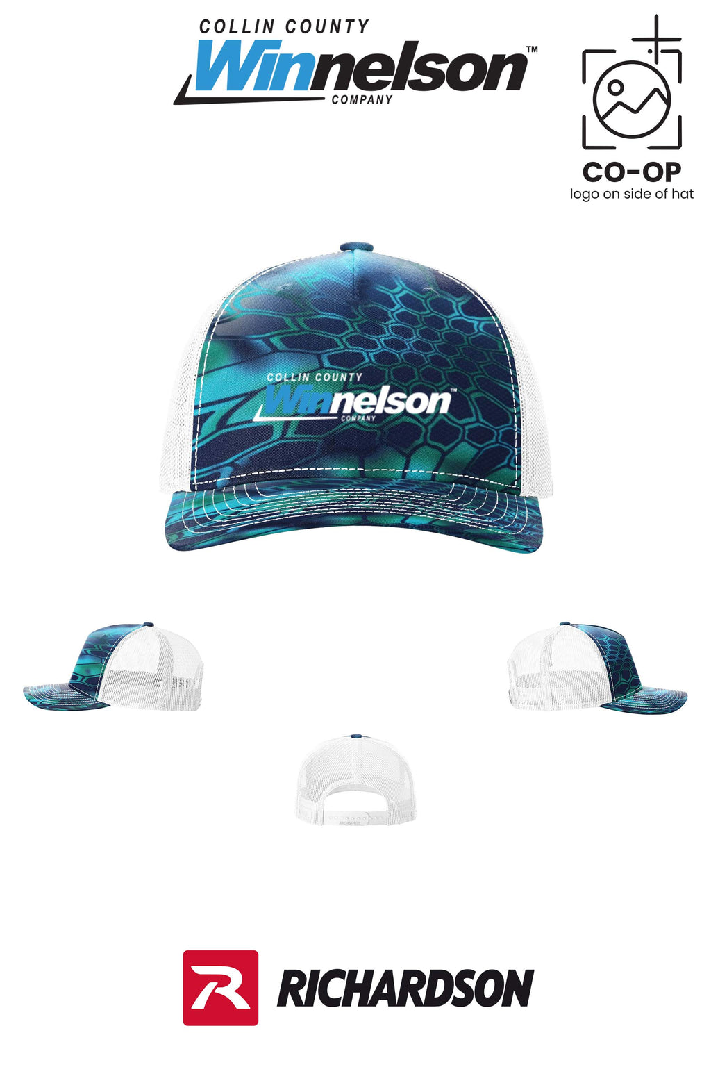 Richardson 112PFP Printed Five-Panel Trucker - Collin County Winnelson