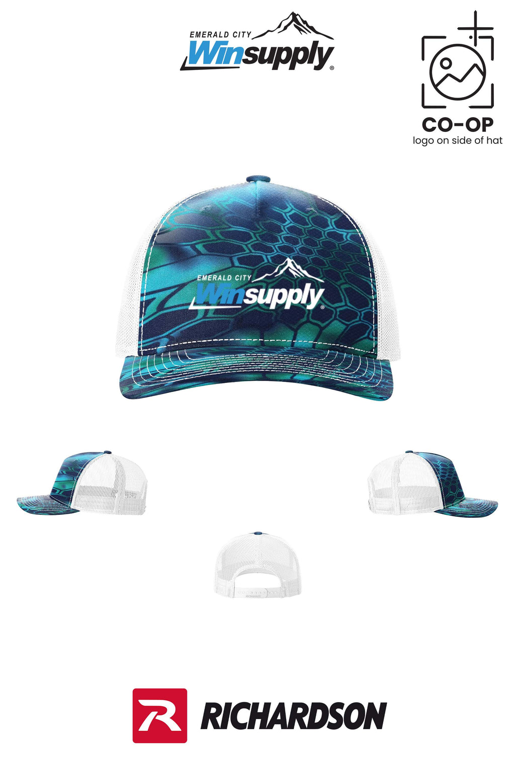 Richardson 112PFP Printed Five-Panel Trucker - Winsupply Emerald City