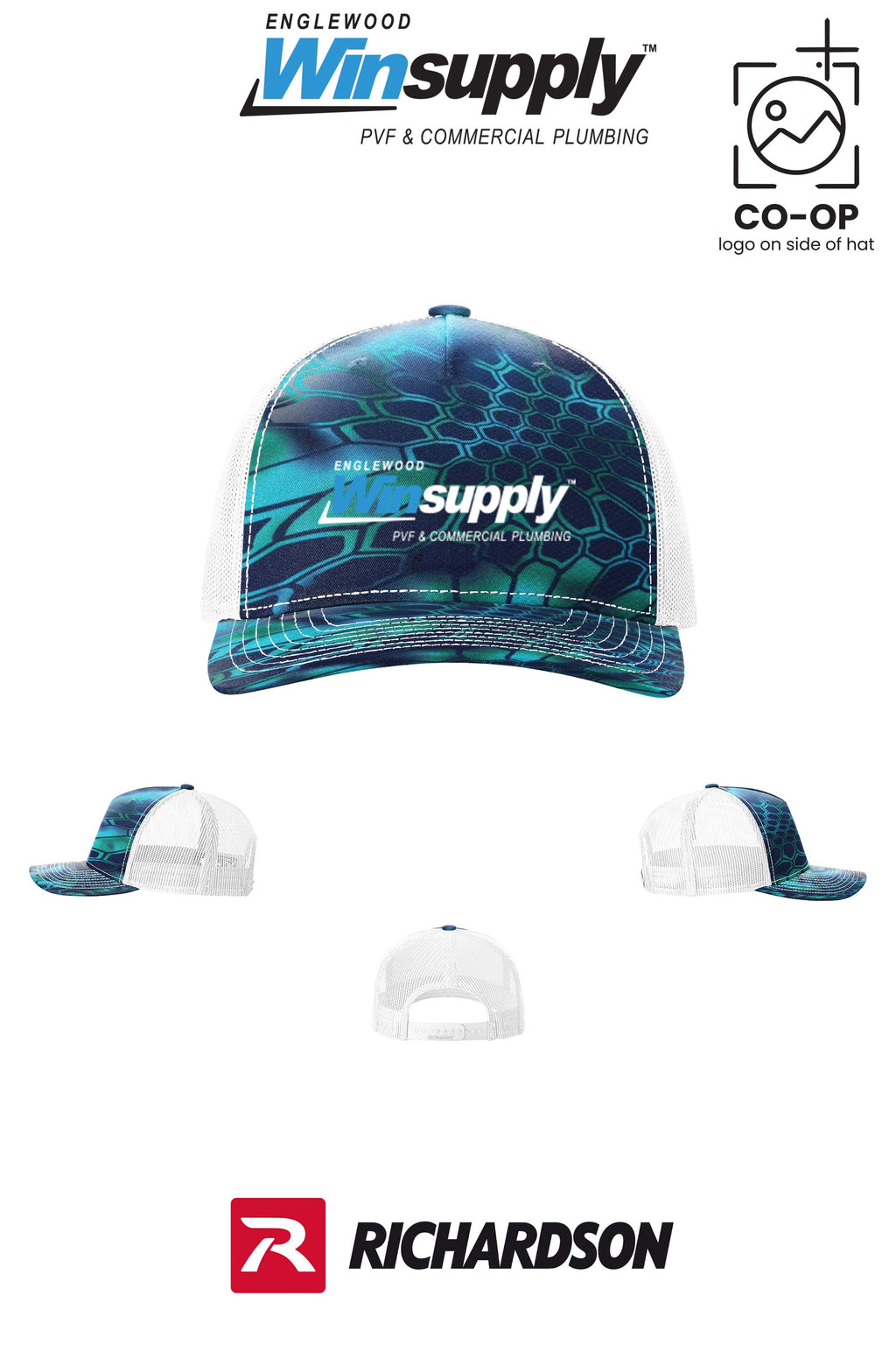 Richardson 112PFP Printed Five-Panel Trucker - Englewood Winsupply