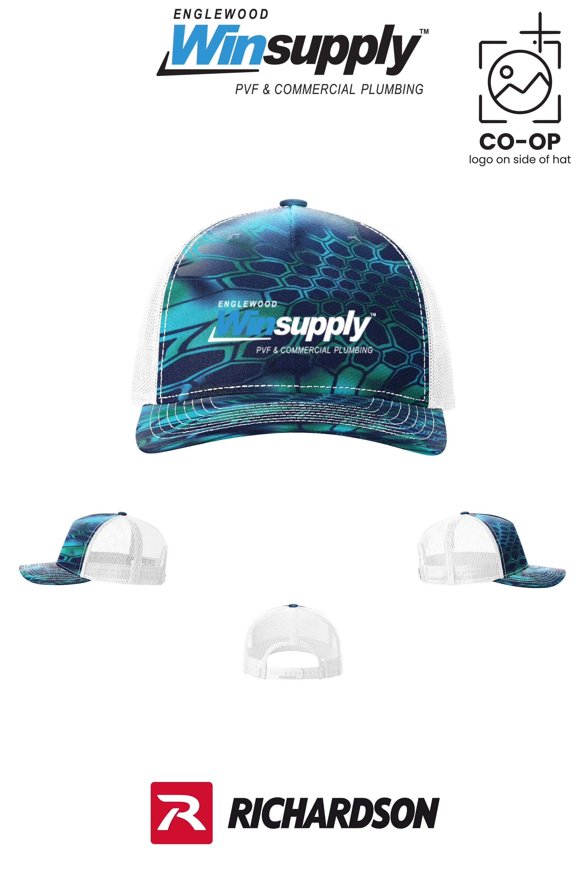 Richardson 112PFP Printed Five-Panel Trucker - Englewood Winsupply