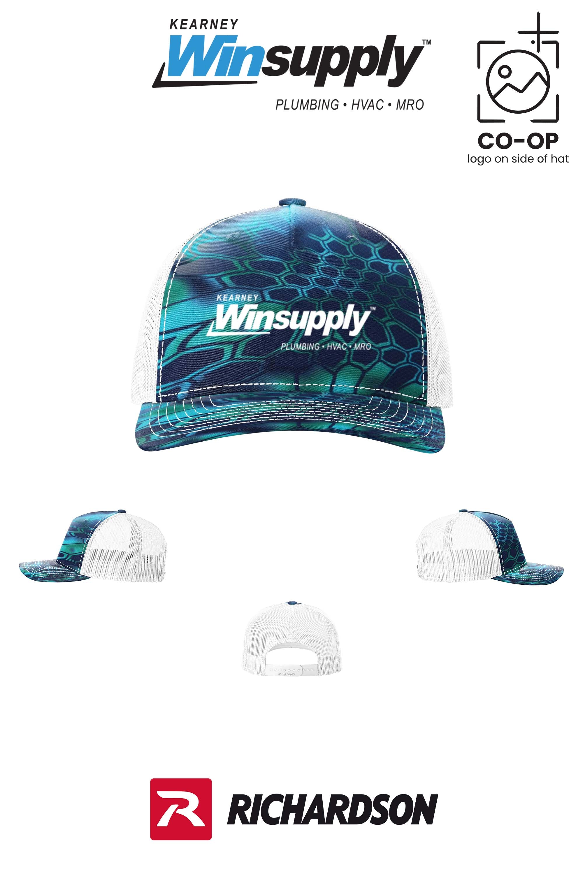 Richardson 112PFP Printed Five-Panel Trucker - Kearney Winsupply