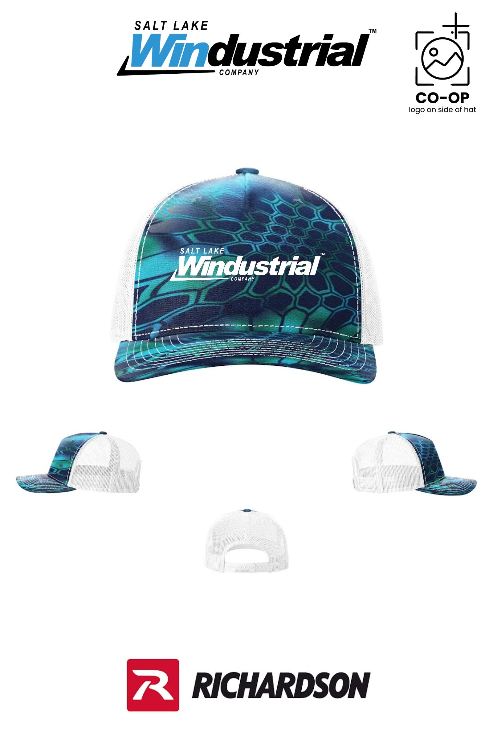Richardson 112PFP Printed Five-Panel Trucker - Salt Lake Windustrial