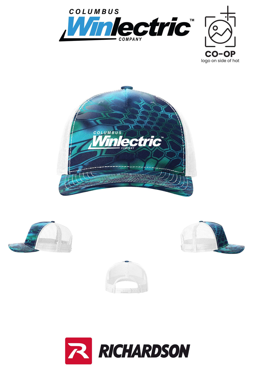 Richardson 112PFP Printed Five-Panel Trucker - Columbus Winlectric