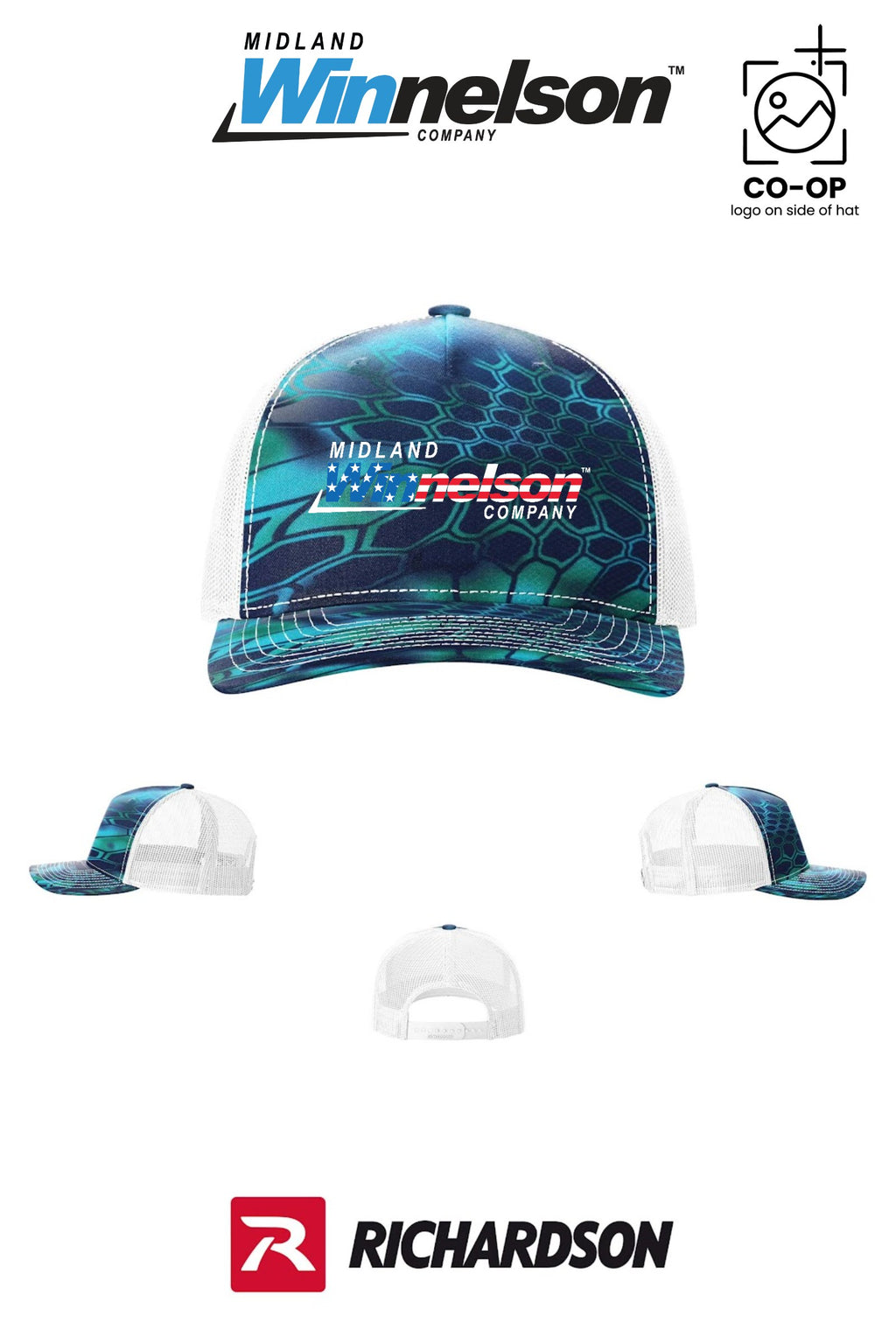 Richardson 112PFP Printed Five-Panel Trucker - Midland Winnelson - Patriot