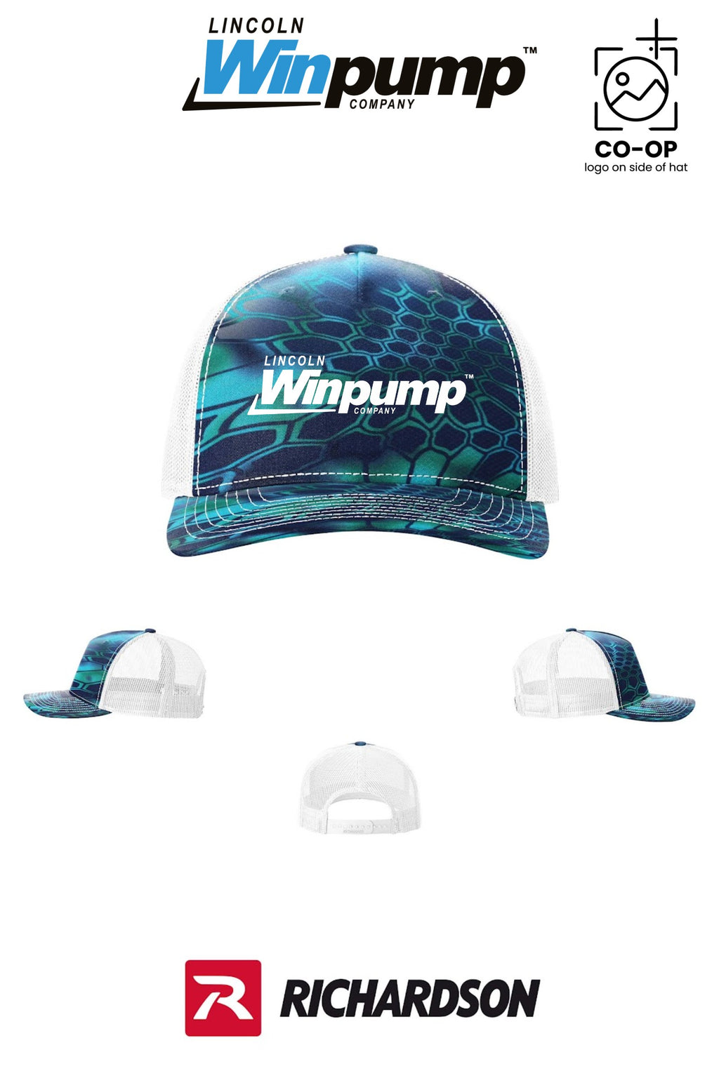 Richardson 112PFP Printed Five-Panel Trucker - Lincoln Winpump