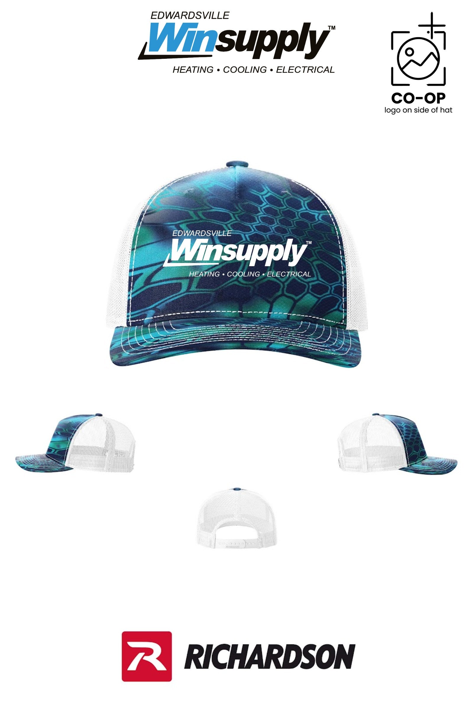 Richardson 112PFP Printed Five-Panel Trucker - Edwardsville Winsupply