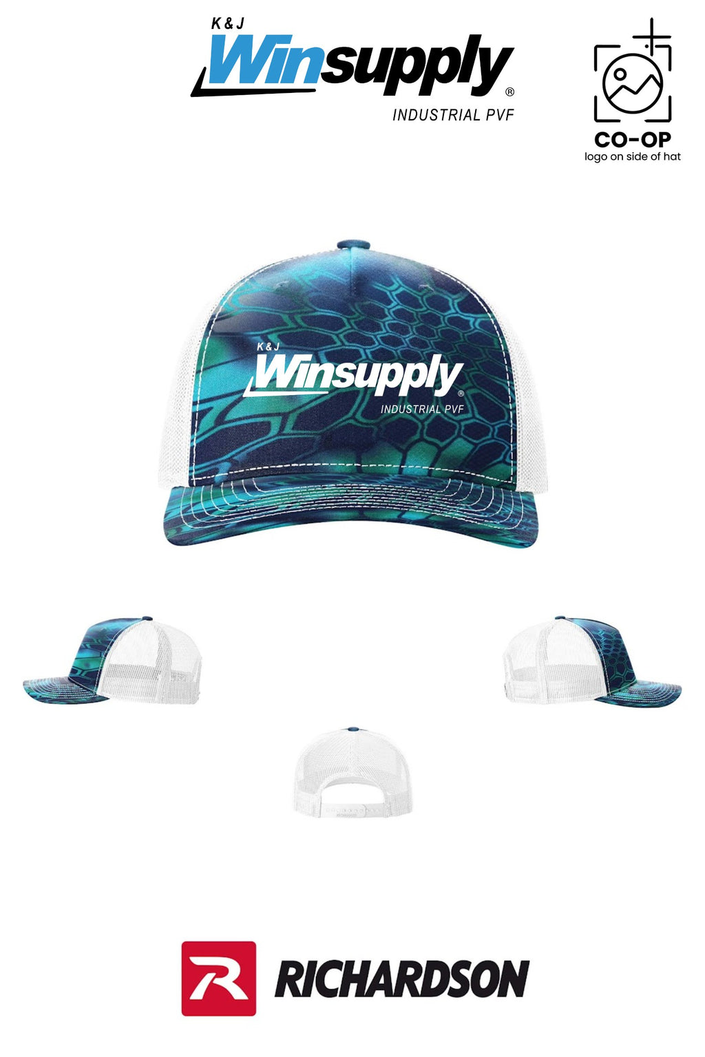 Richardson 112PFP Printed Five-Panel Trucker - K & J Winsupply, Industrial PVF