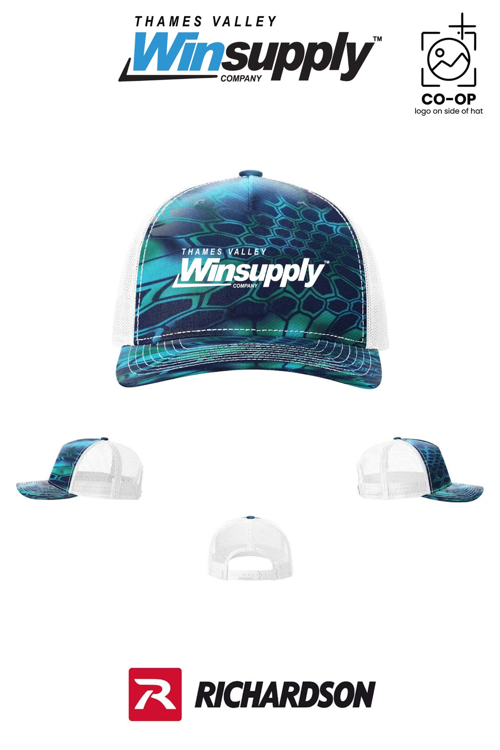 Richardson 112PFP Printed Five-Panel Trucker - Thames Valley Winsupply