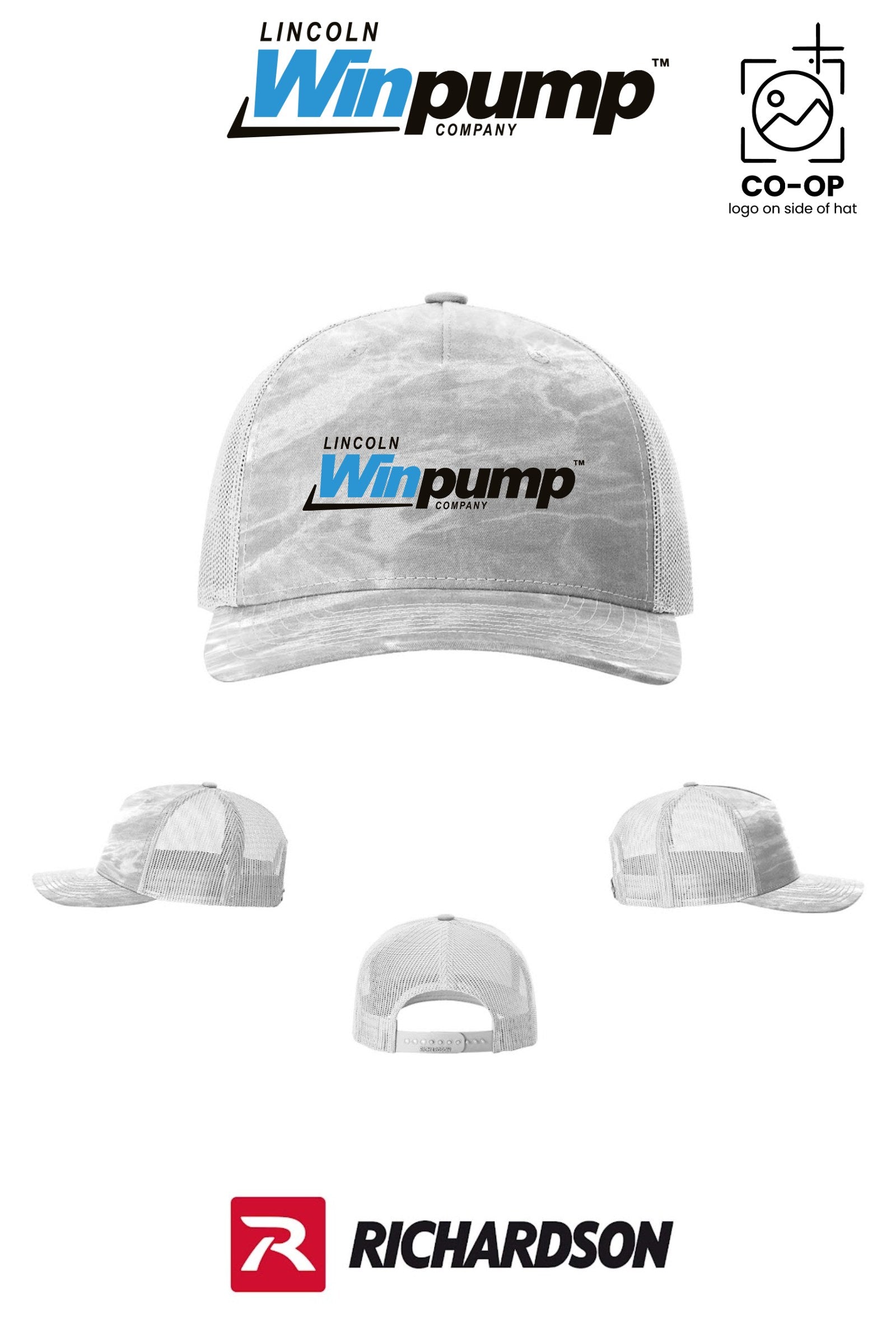Richardson 112PFP Printed Five-Panel Trucker - Lincoln Winpump