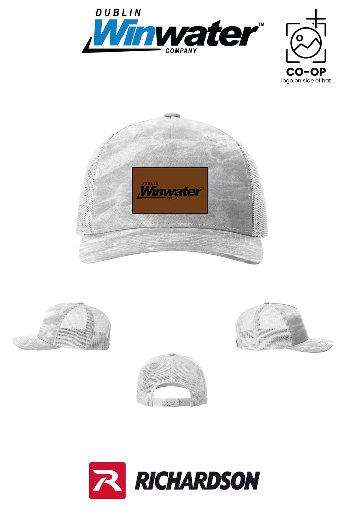 Richardson 112PFP Printed Five-Panel Trucker *faux leather patch* - Dublin Winwater