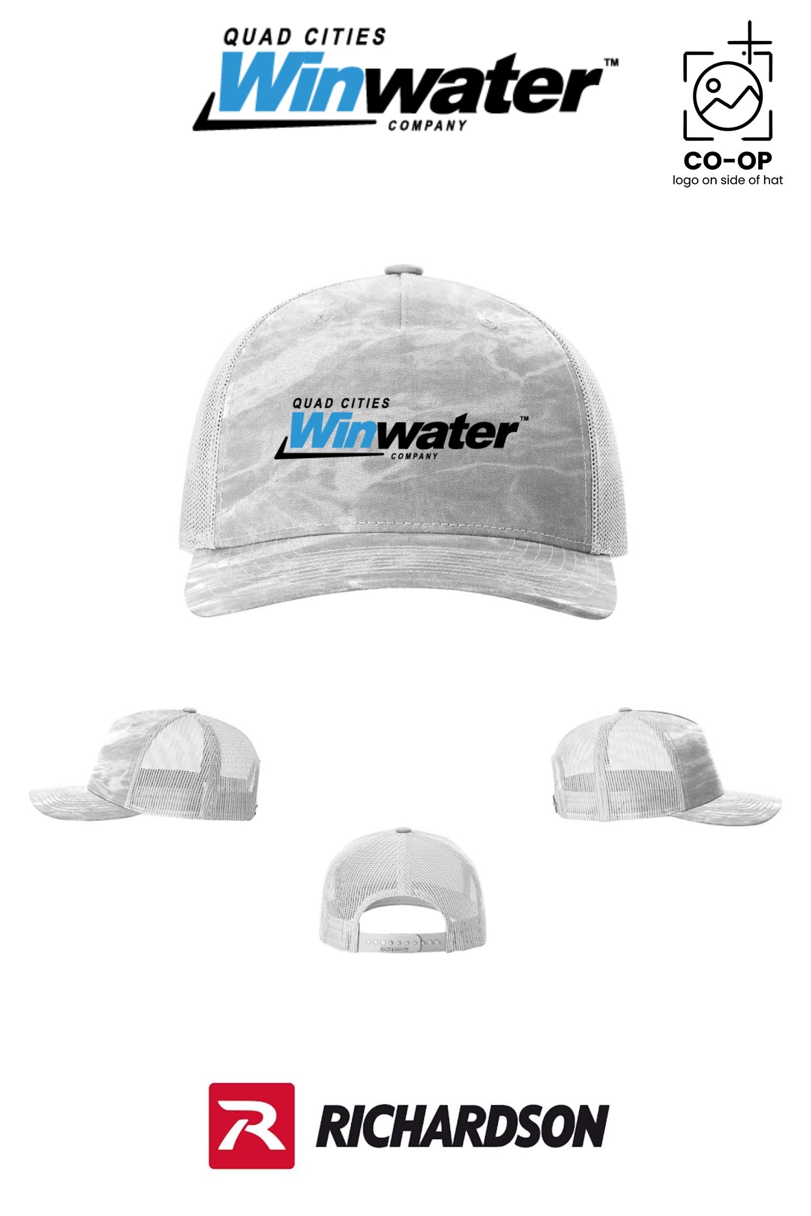 Richardson 112PFP Printed Five-Panel Trucker - Quad Cities Winwater