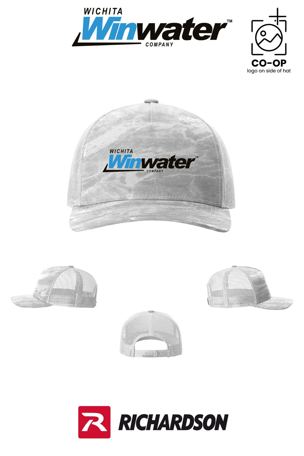 Richardson 112PFP Printed Five-Panel Trucker - Wichita Winwater
