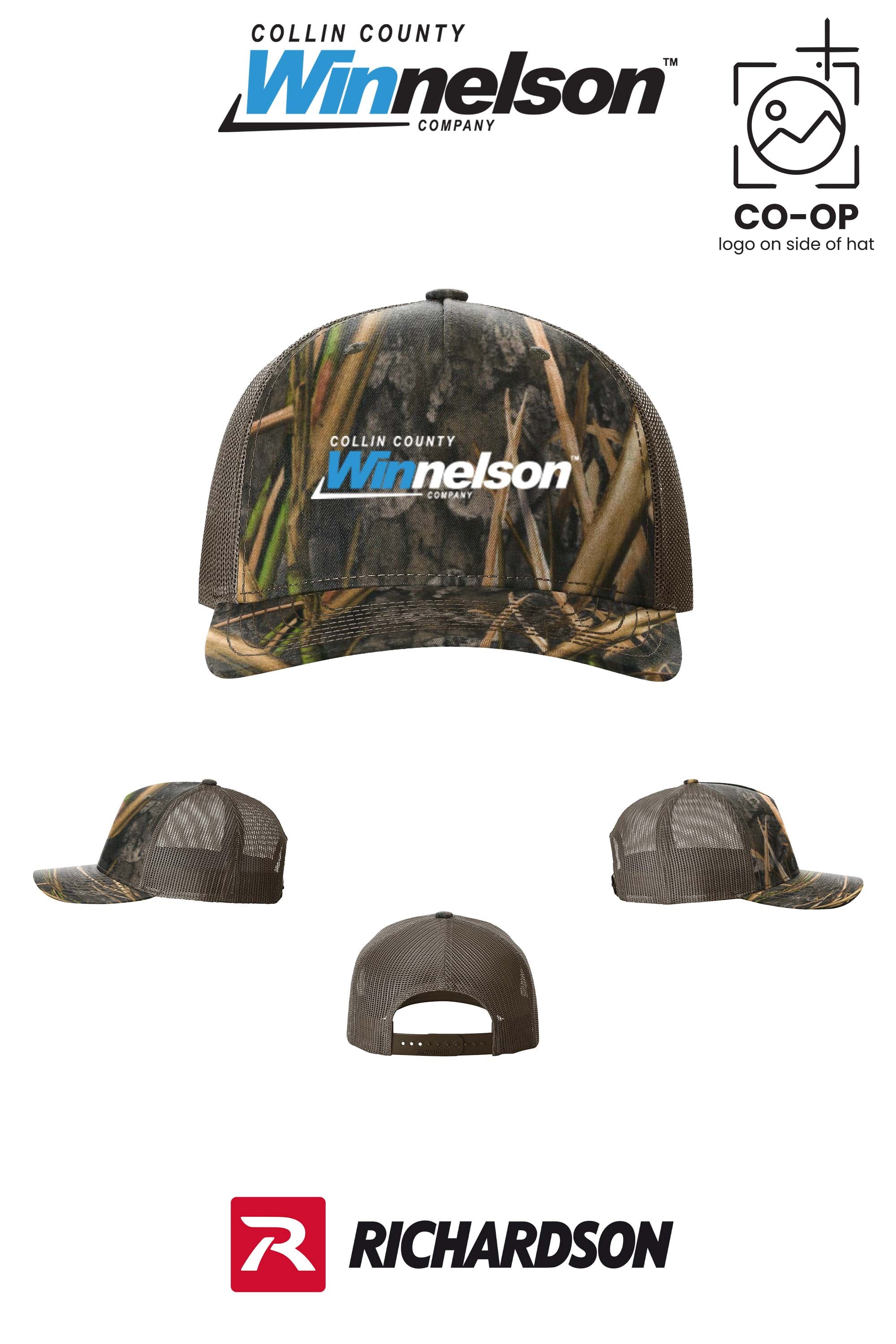 Richardson 112PFP Printed Five-Panel Trucker - Collin County Winnelson