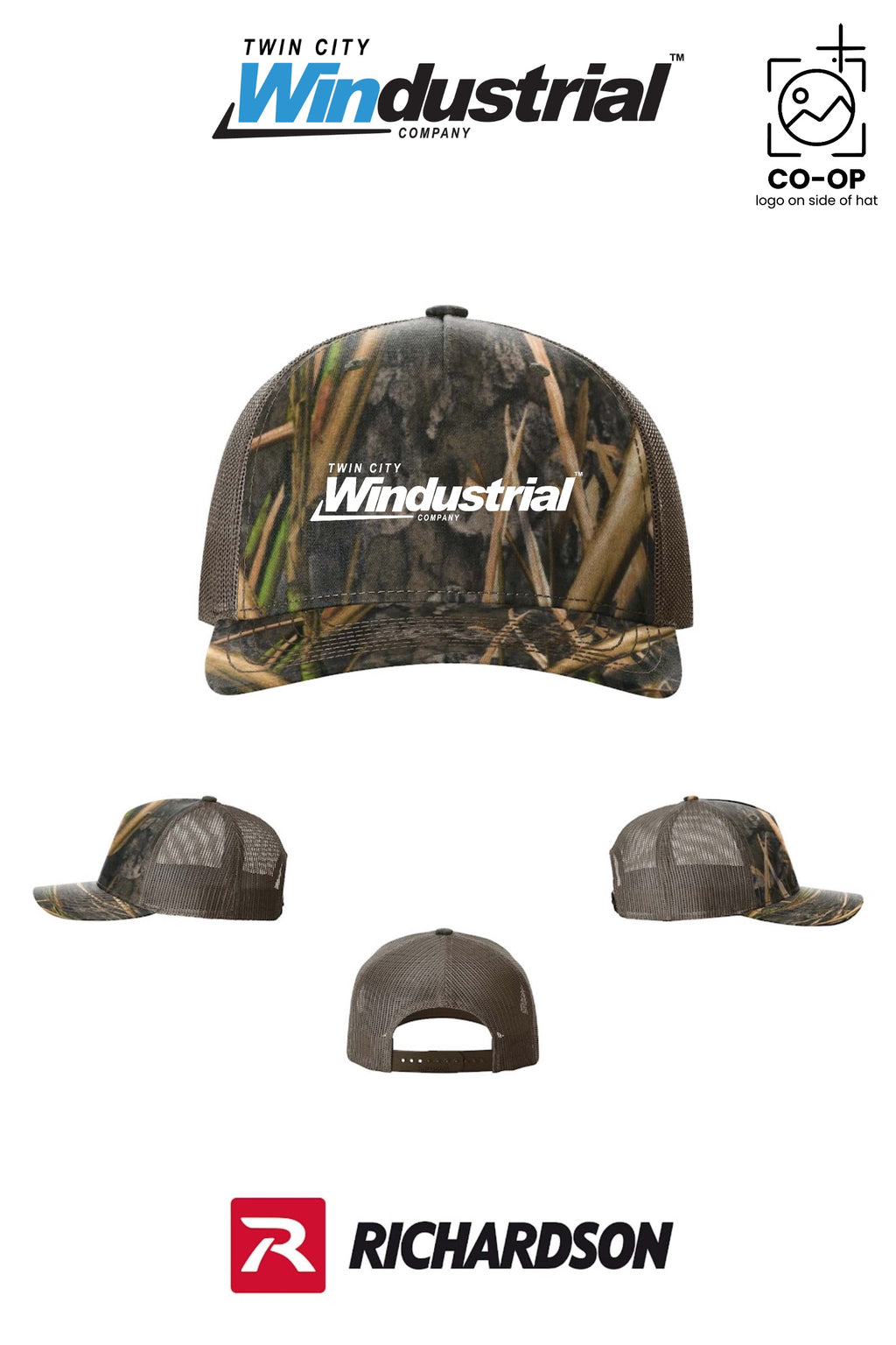 Richardson 112PFP Printed Five-Panel Trucker - Twin City Windustrial