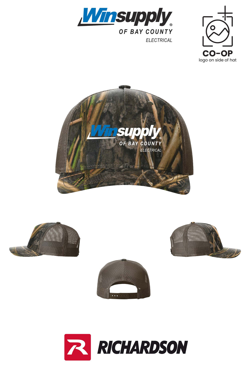 Richardson 112PFP Printed Five-Panel Trucker - Winsupply Bay County FL
