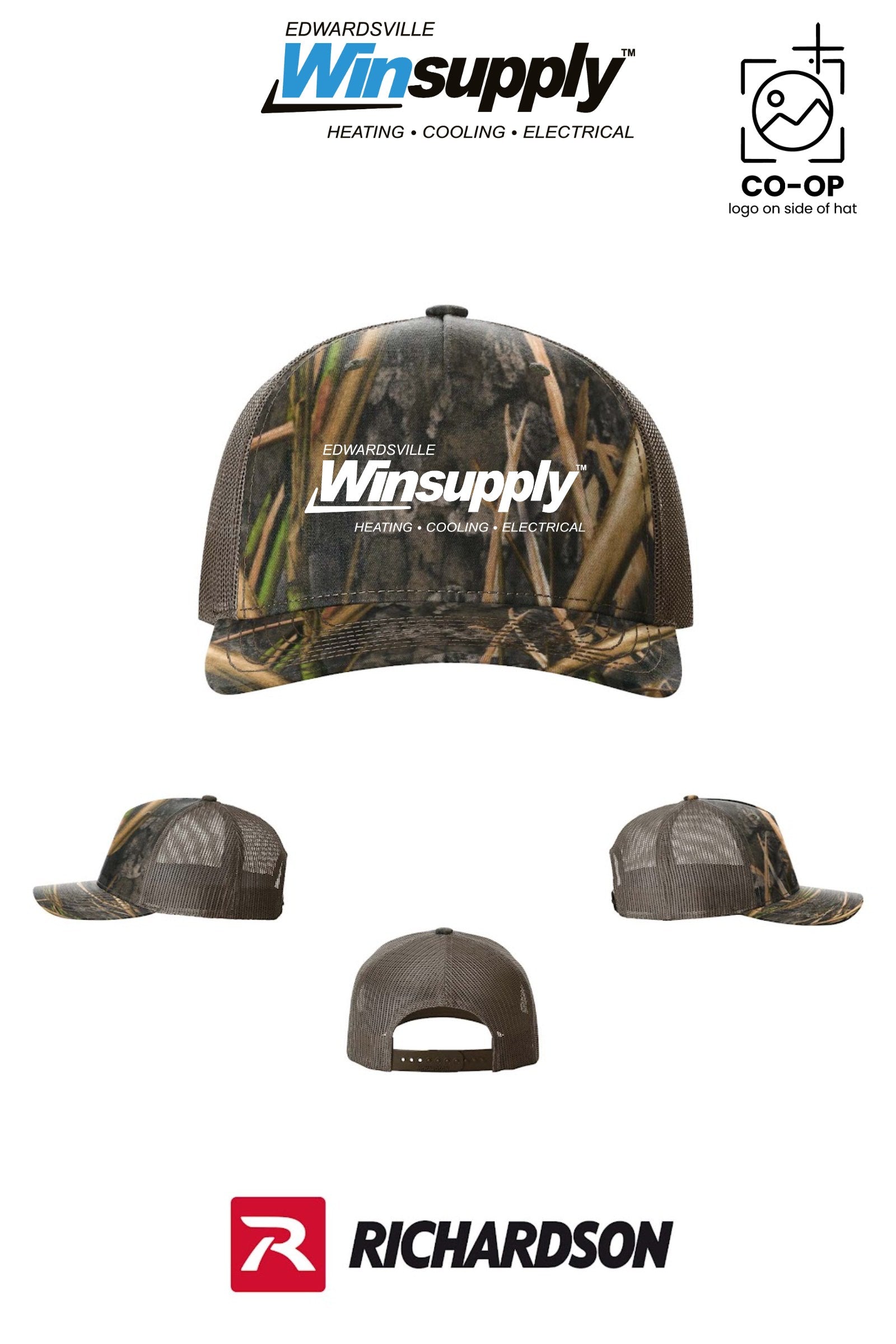 Richardson 112PFP Printed Five-Panel Trucker - Edwardsville Winsupply